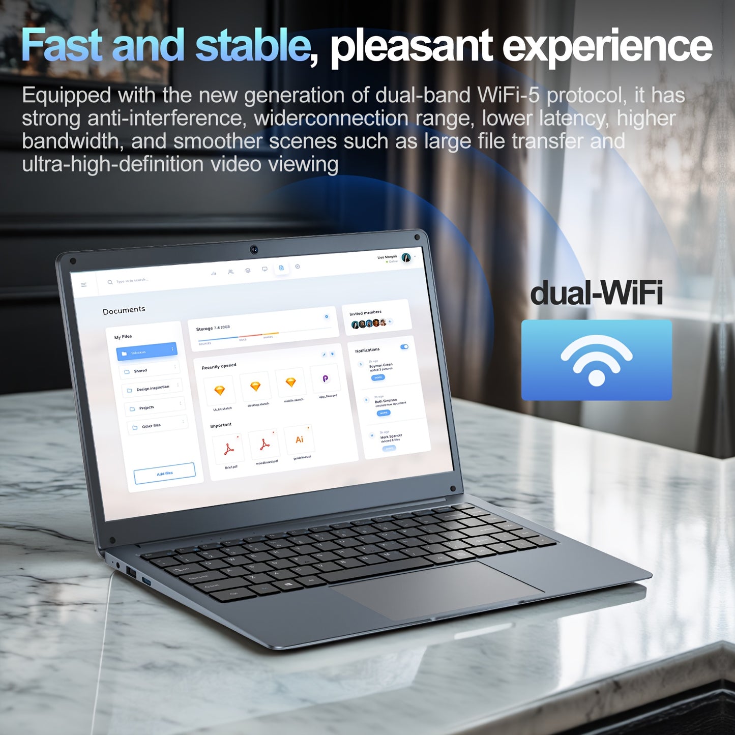 SUXICPU Laptop Celeron N3350 6GB RAM 320GB ROM 1080P