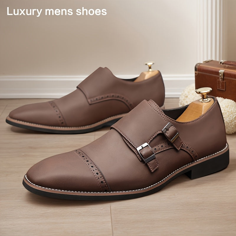 Mens Plus Size Fashion Formal Shoes Square Toe Casual