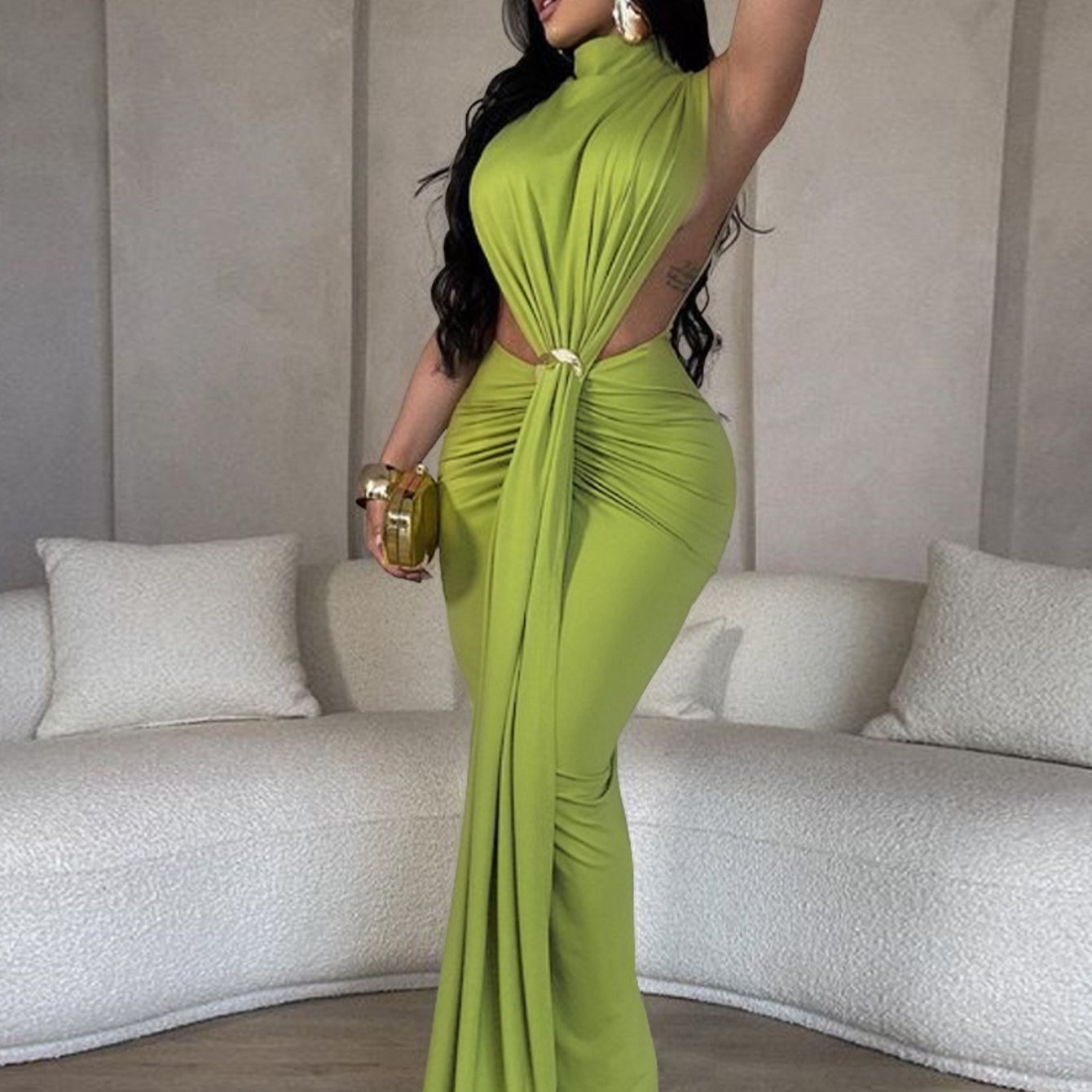 Sleeveless Long Skirt Dress Formal And Casual Occasions