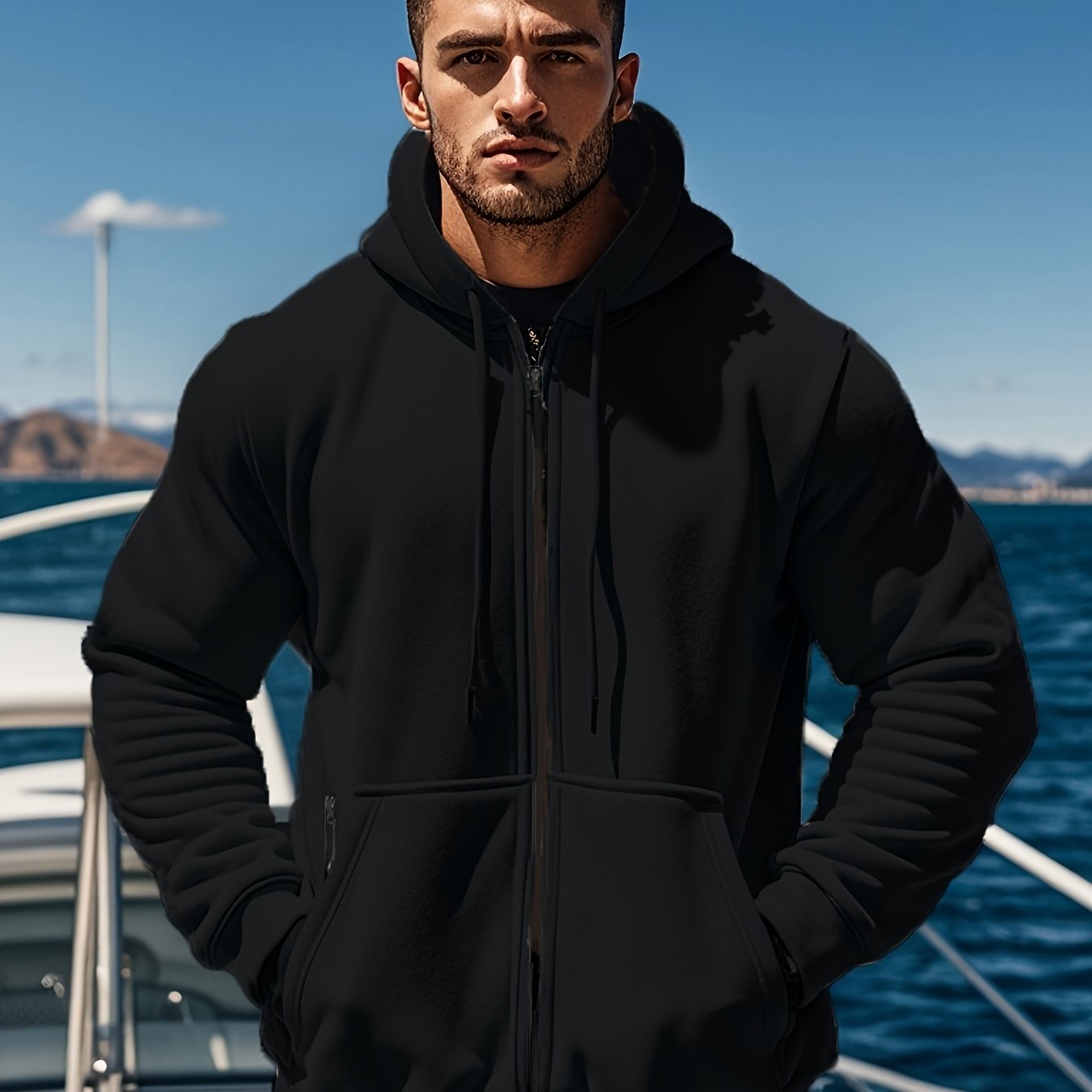 Mens Zipper Hoodie Casual Sports Jacket For Spring Autumn