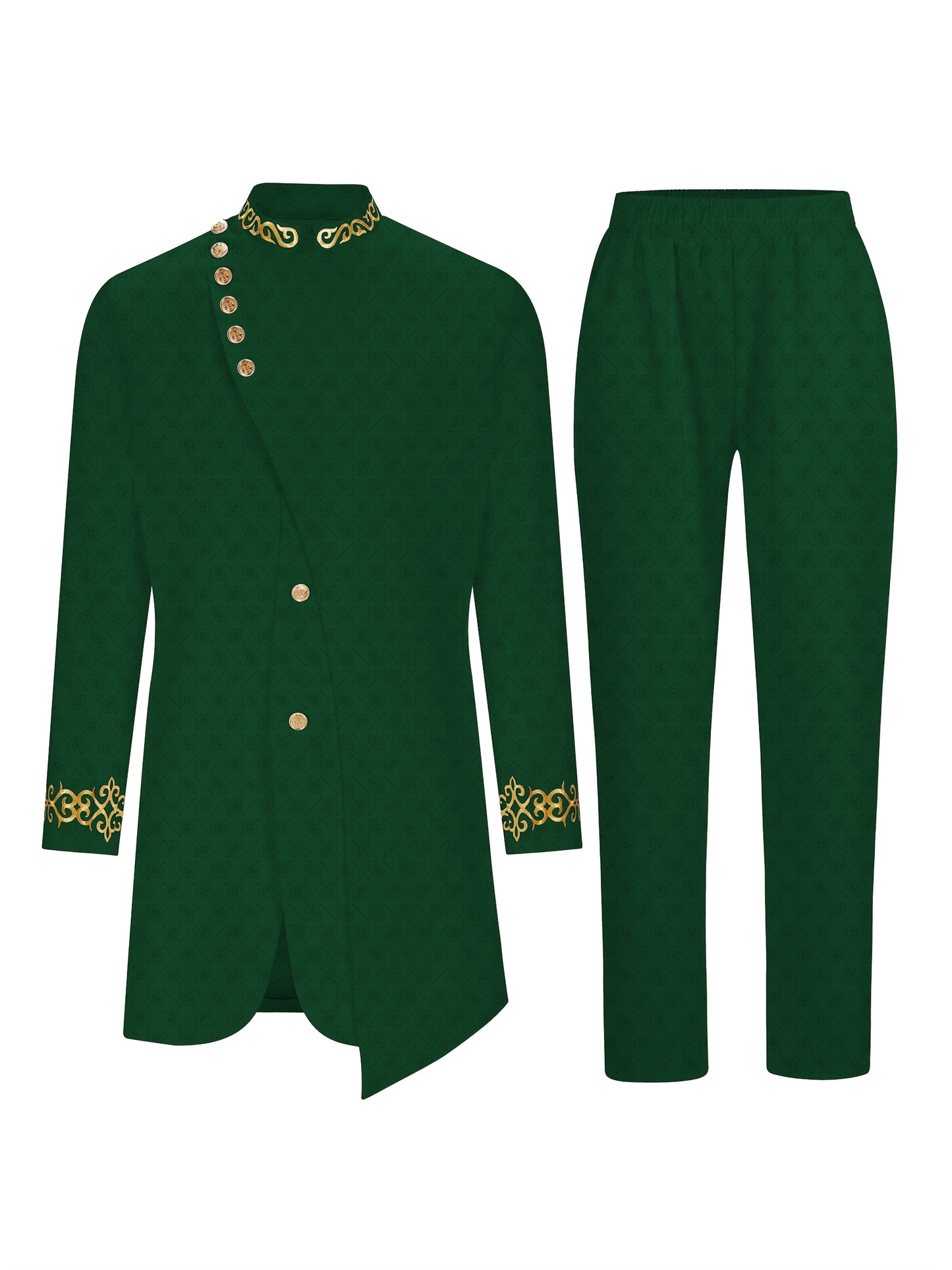 Geometric Pattern Men's Casual Two-Piece Suit Set Polyester