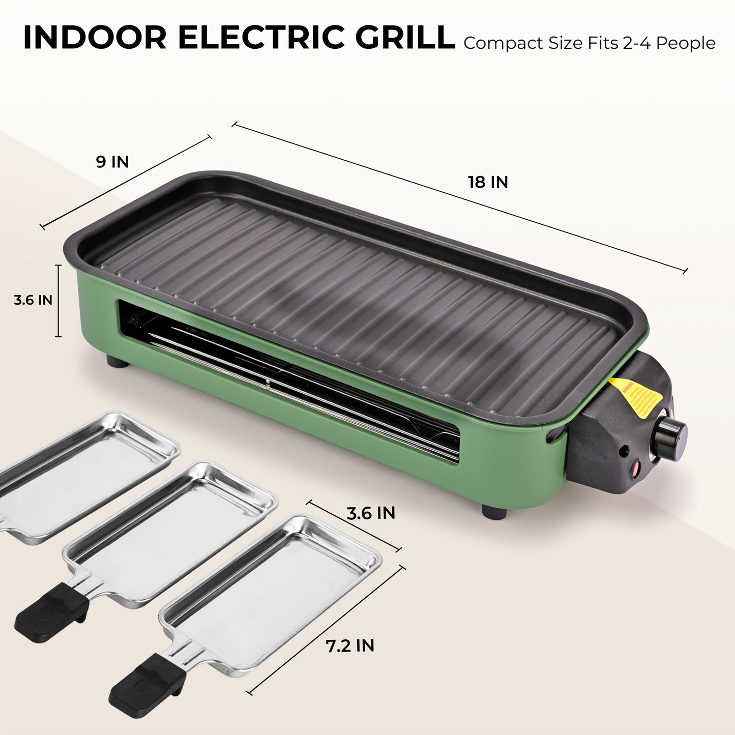 PUKOMC Electric Commercial Griddle 1500W Indoor Smokeless