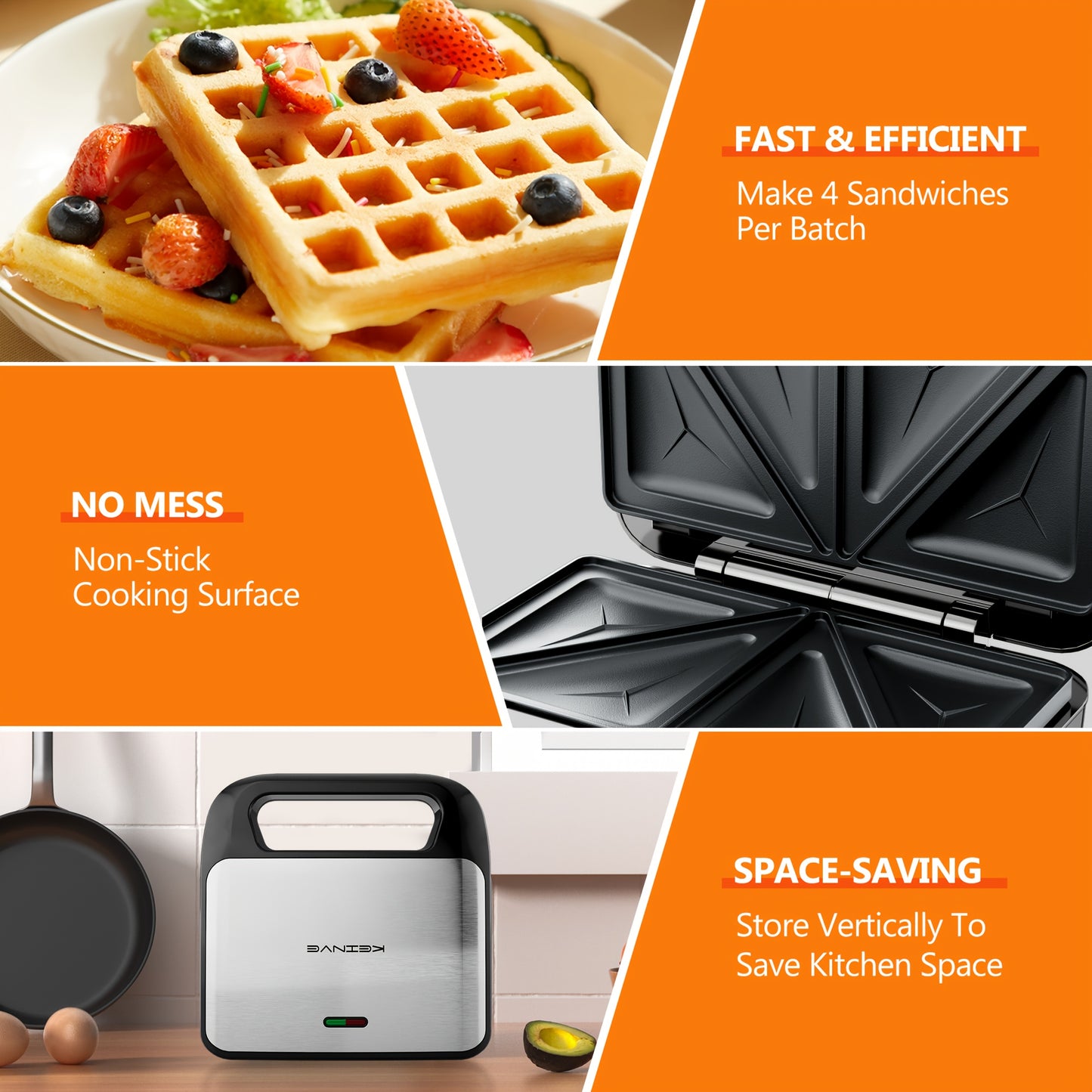 CACHOO Electric Smokeless Grill Three In One Indoor Griddle