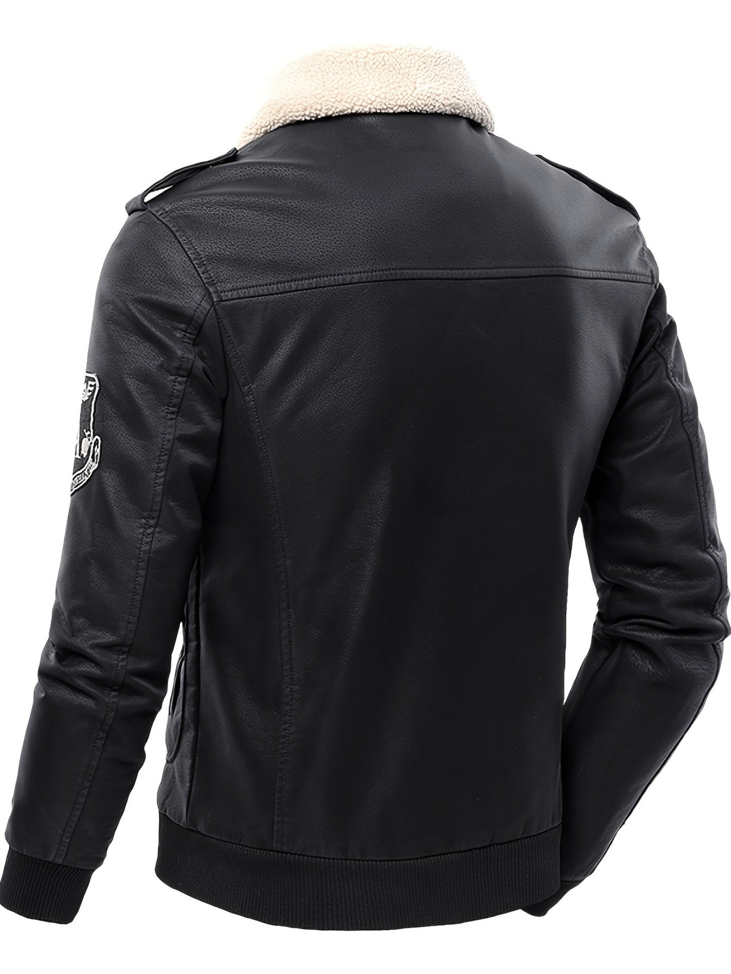 Men's Vintage Military Style Fleece Lined Bomber Jacket