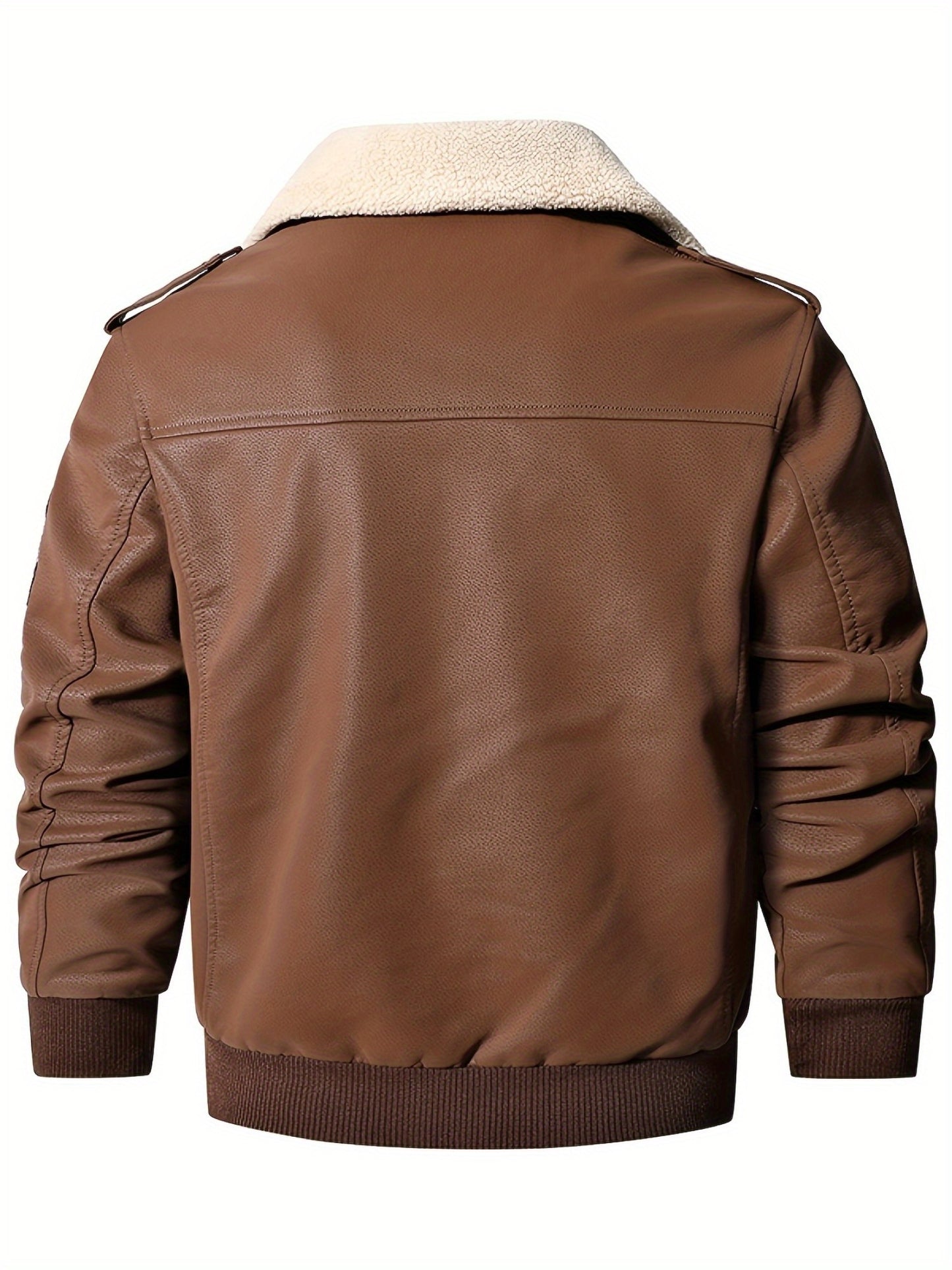 Men's Vintage Military Style Fleece Lined Bomber Jacket