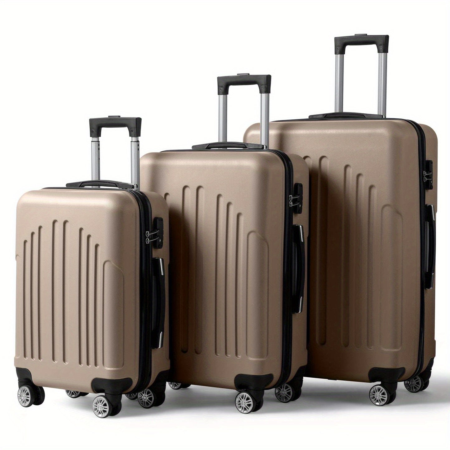 LEADZM Three Piece Nested Spinner Luggage Set With TSA Lock