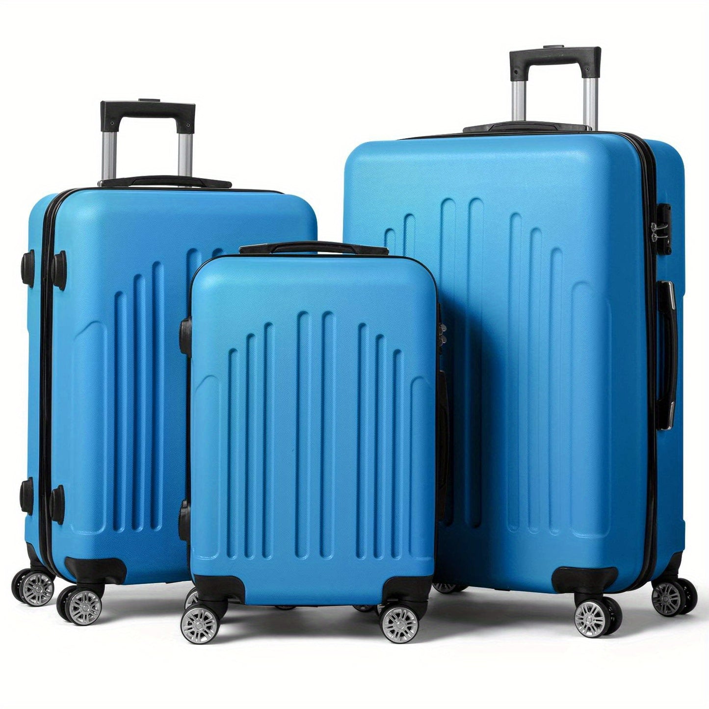 LEADZM Three Piece Nested Spinner Luggage Set With TSA Lock