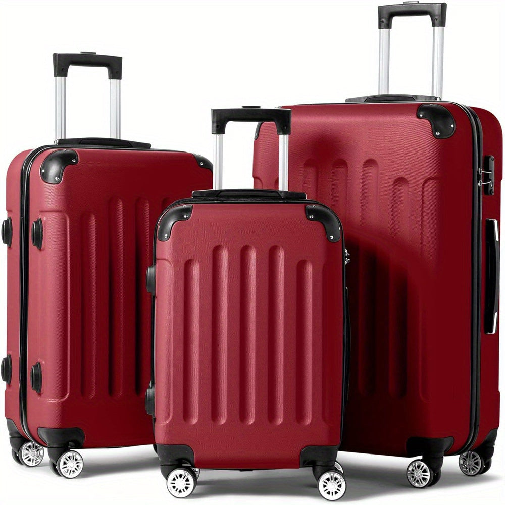 AutoForever 3 Piece ABS Hardshell Luggage Set With TSA Lock