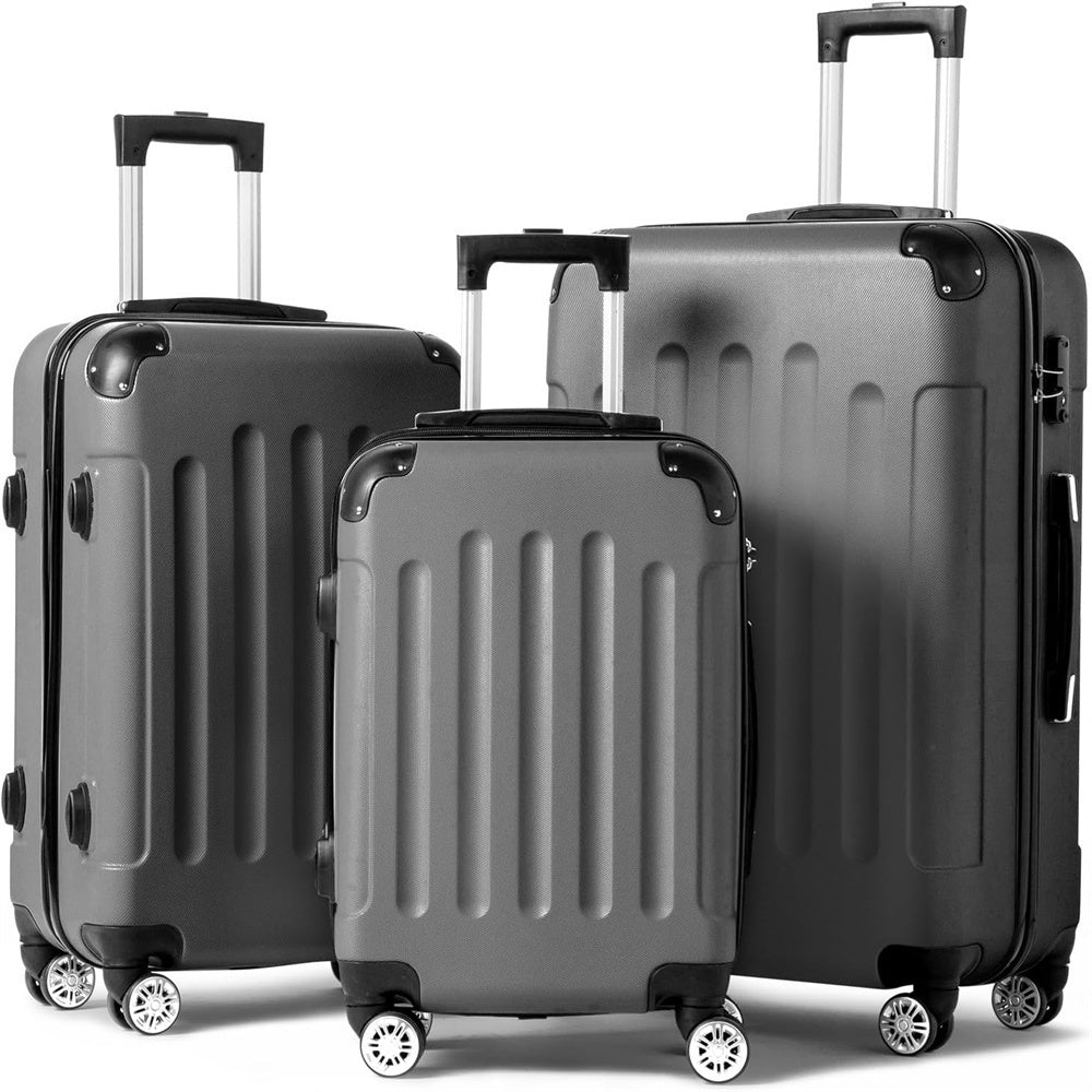 AutoForever 3 Piece ABS Hardshell Luggage Set With TSA Lock