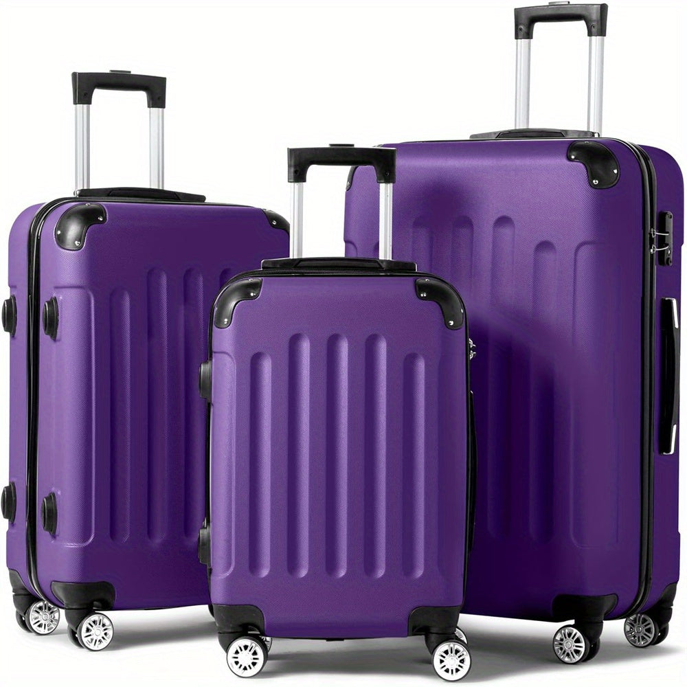 AutoForever 3 Piece ABS Hardshell Luggage Set With TSA Lock