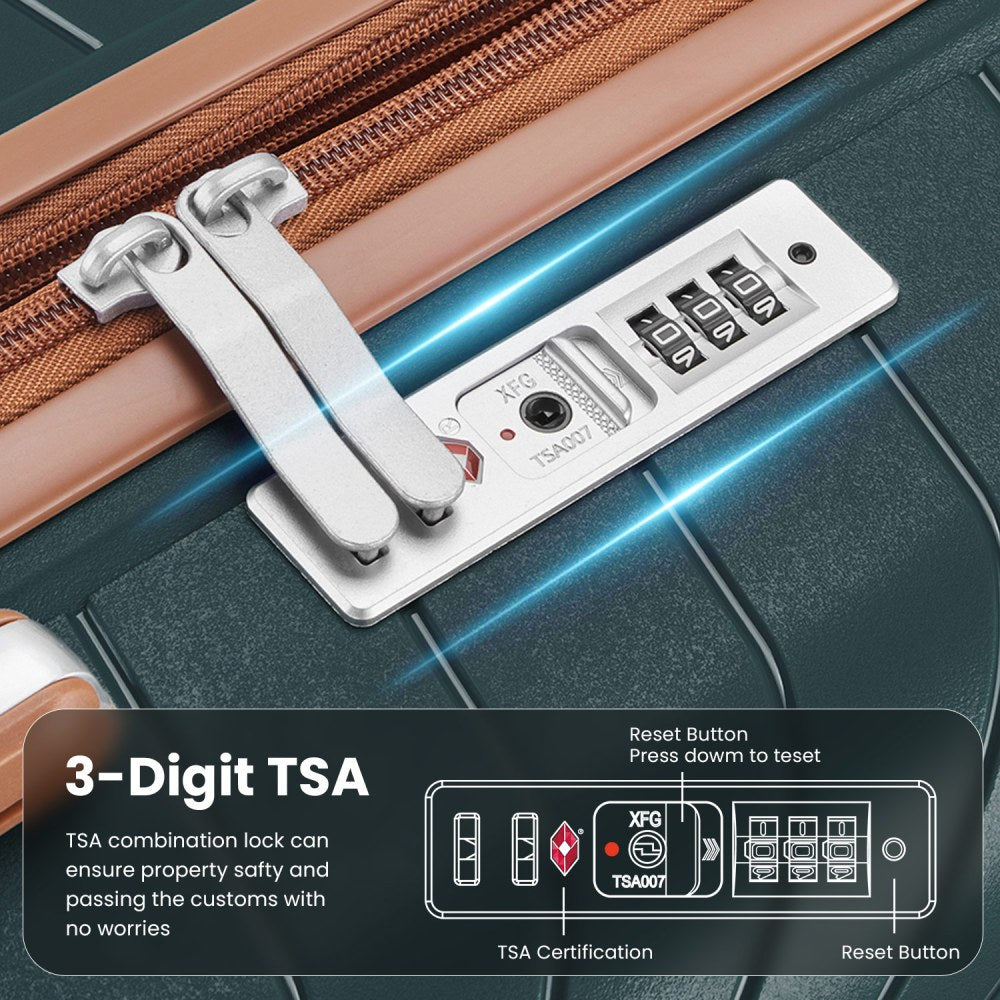 Lightweight 4 Piece Luggage Set With Spinner Wheels TSA Lock