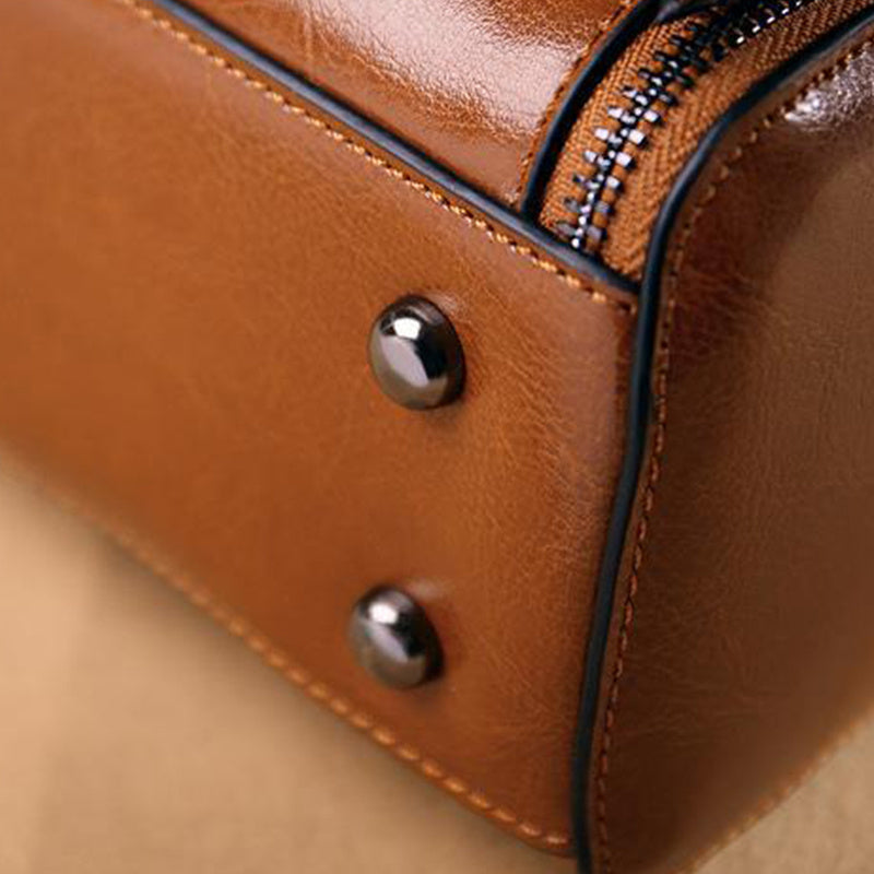 Genuine Leather Crossbody Bag Women Detachable Strap Handbag