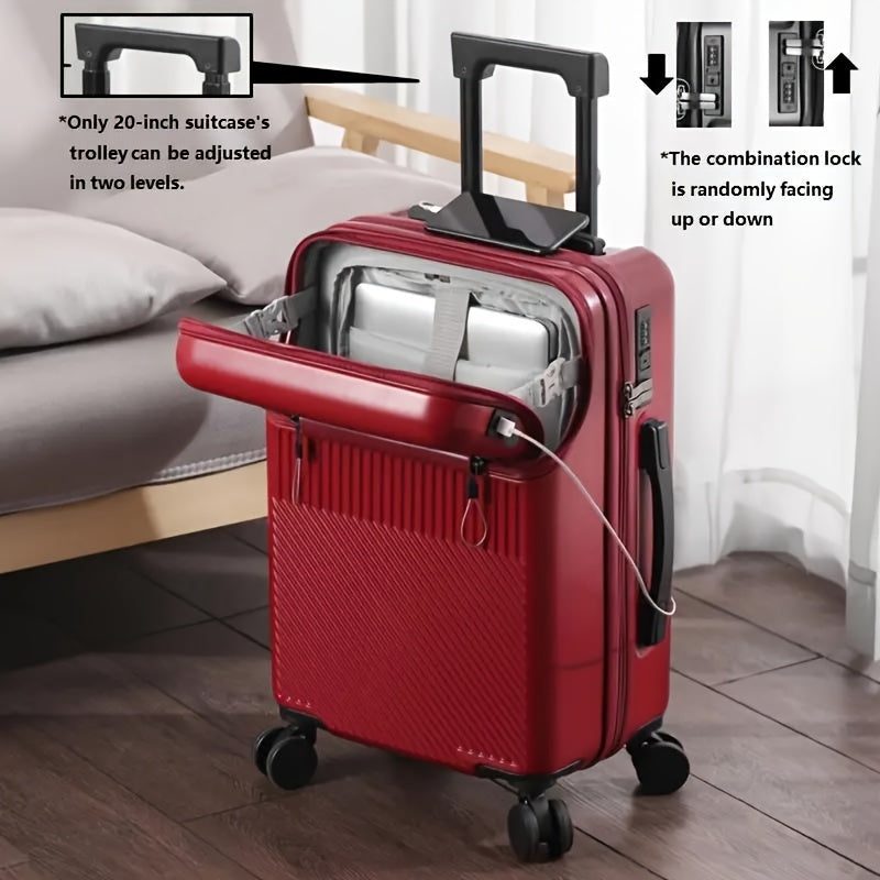 1pc 20 Inch Luggage, Travel Function Boarding Case, Luggage with Password Lock And Wheels, Suitable for Daily Use As A Neutral Bag Big Capacity Suitcase