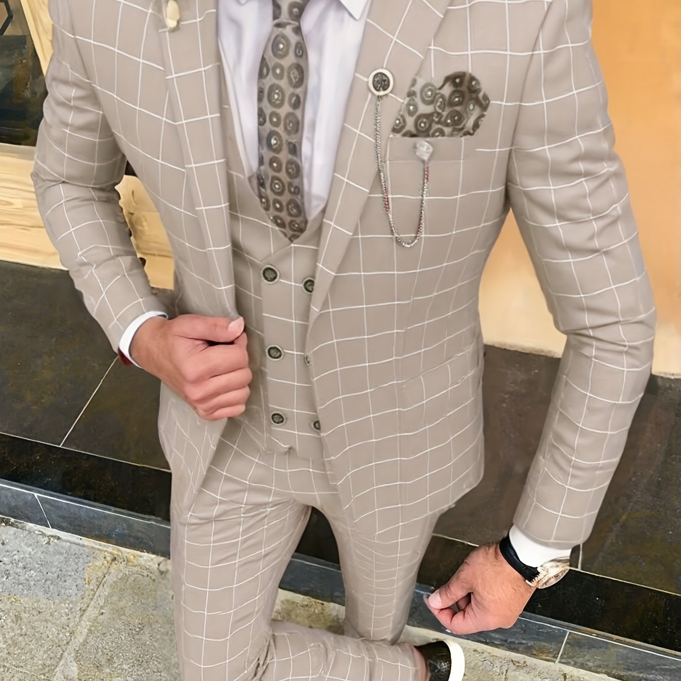 Mens Stylish 3Piece Suits For Formal Wedding Bestman Prom