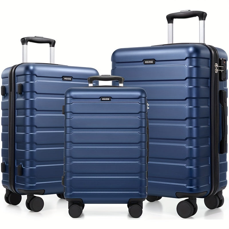 Miusse Three Piece Luggage Set ABS PC Expandable TSA Locks