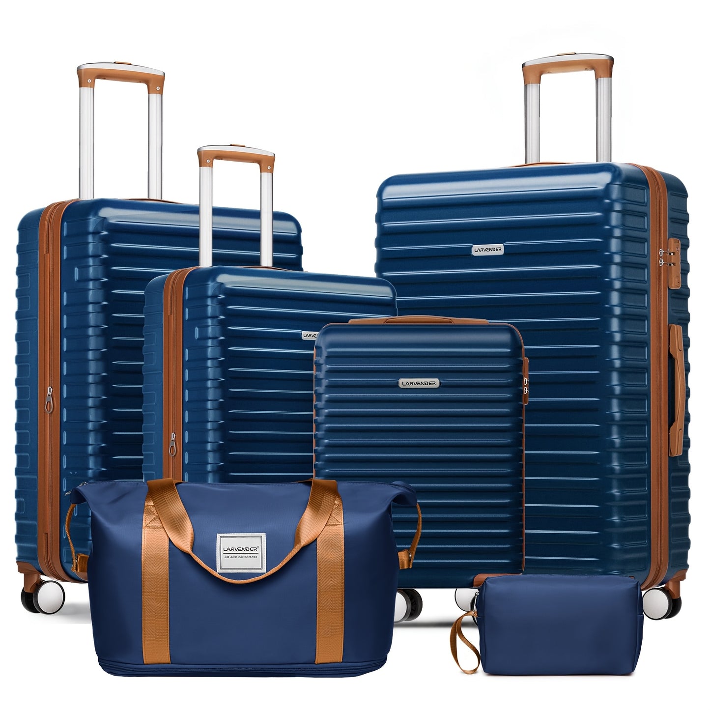 LARVENDER Expandable Hard Shell Luggage Set With TSA Lock