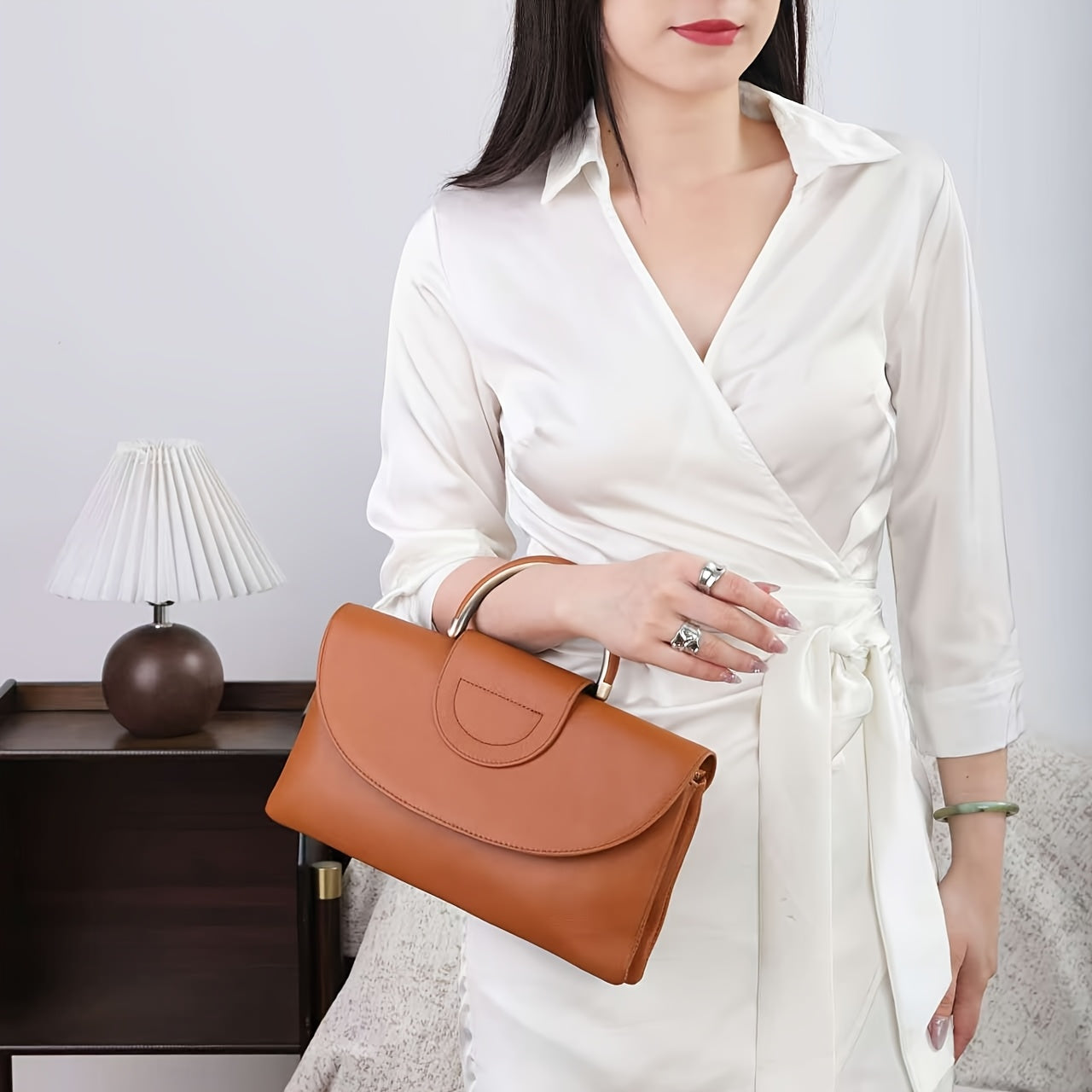 New Women's Top-Grain Cowhide Crossbody Bag by Unknown Brand