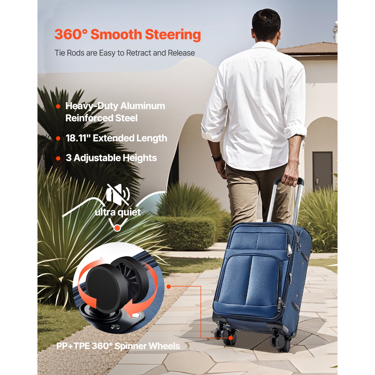 VEVOR Expandable Luggage With Spinner Wheels Carry On