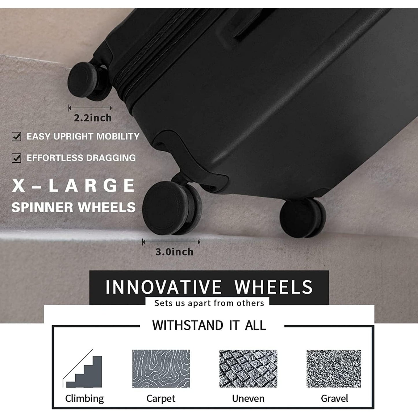AMAGENIX Expandable Hardshell Luggage Set Spinner Wheels