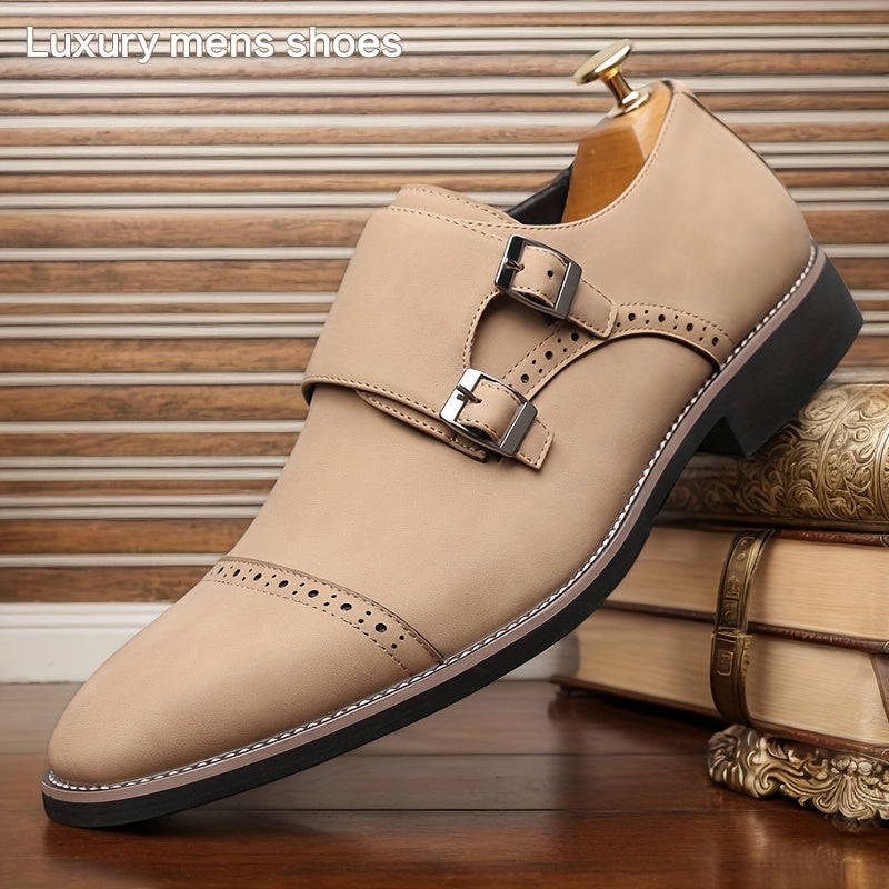 Mens Plus Size Fashion Formal Shoes Square Toe Casual