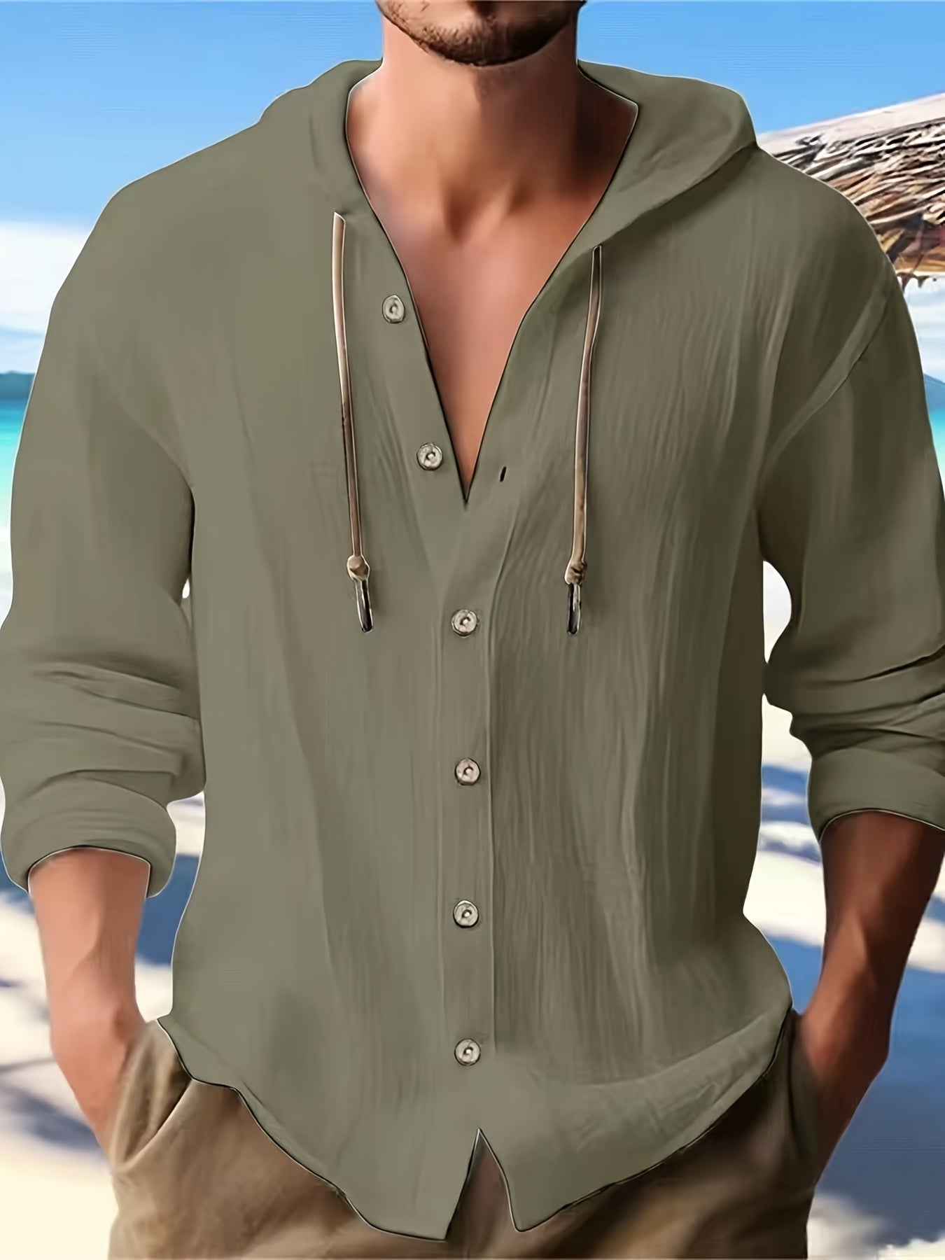 SCACTO Hooded Mens Sports Casual Shirt For Weekend Wear