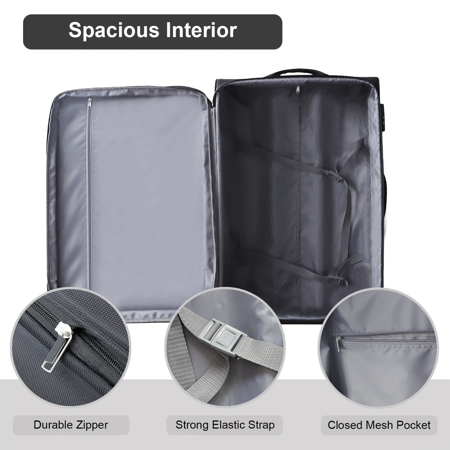 Luckyermore Suitcase Set 3 Piece With Spinner Wheels