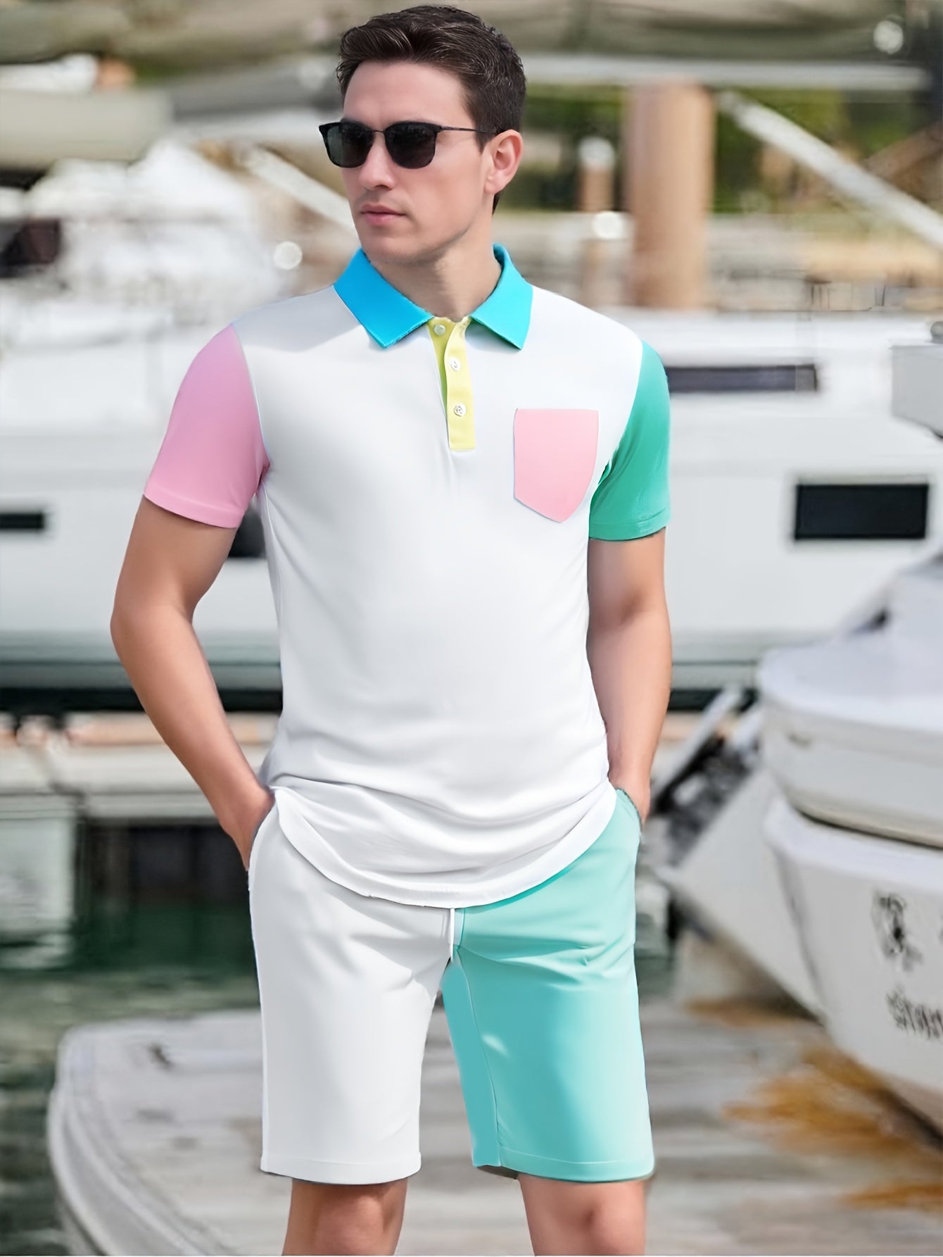 Spo Men Polo Shirt And Sweat Suit With Elastic Pockets