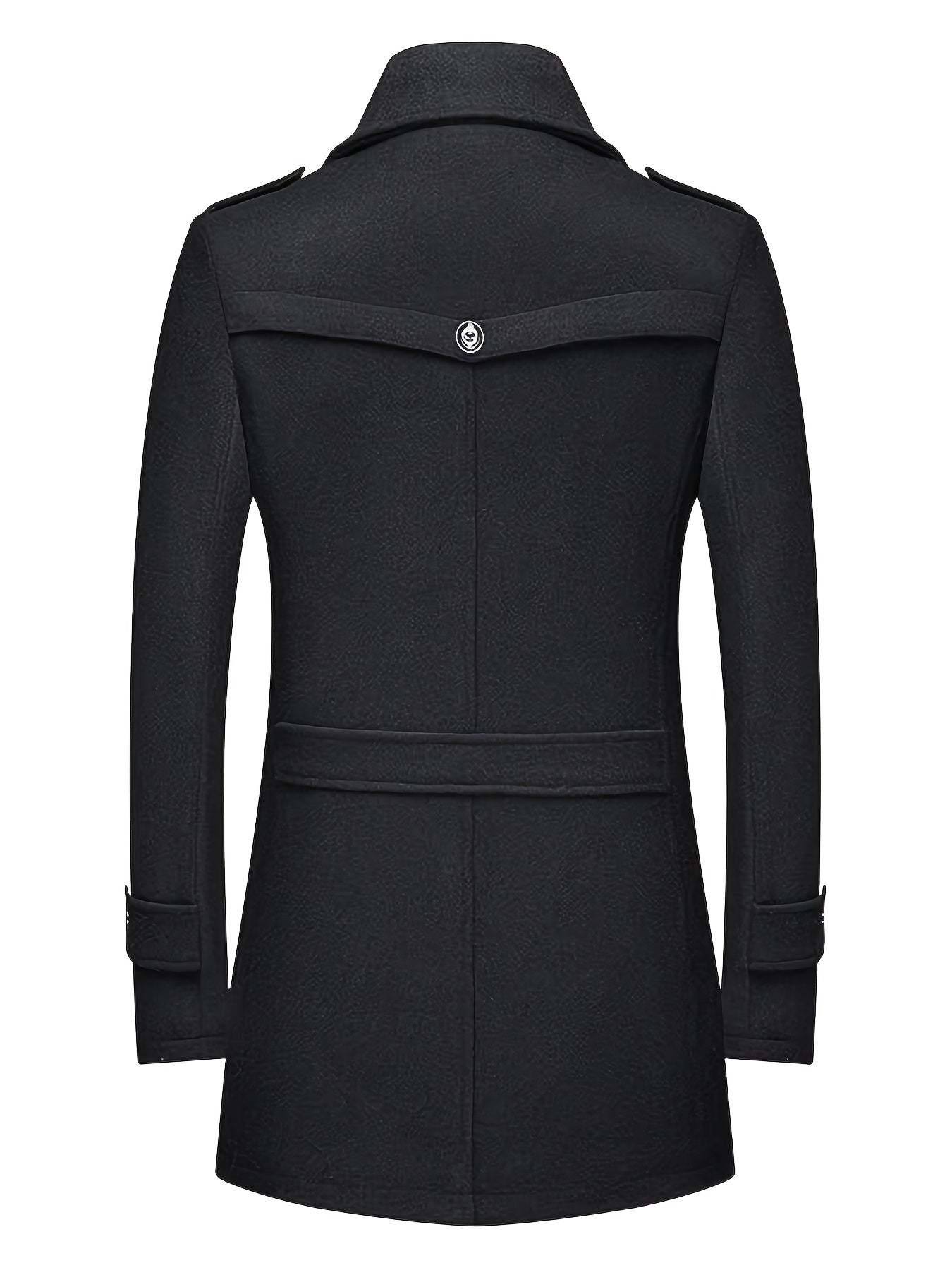 MSOPCCA Mens Velvet Blend Coat Trench With Detachable Scarf