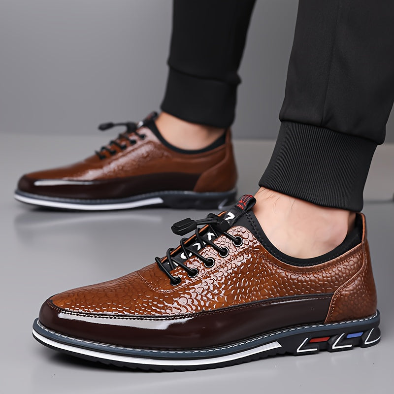 All Nations Emporium Crocodile Pattern Men Business Shoes