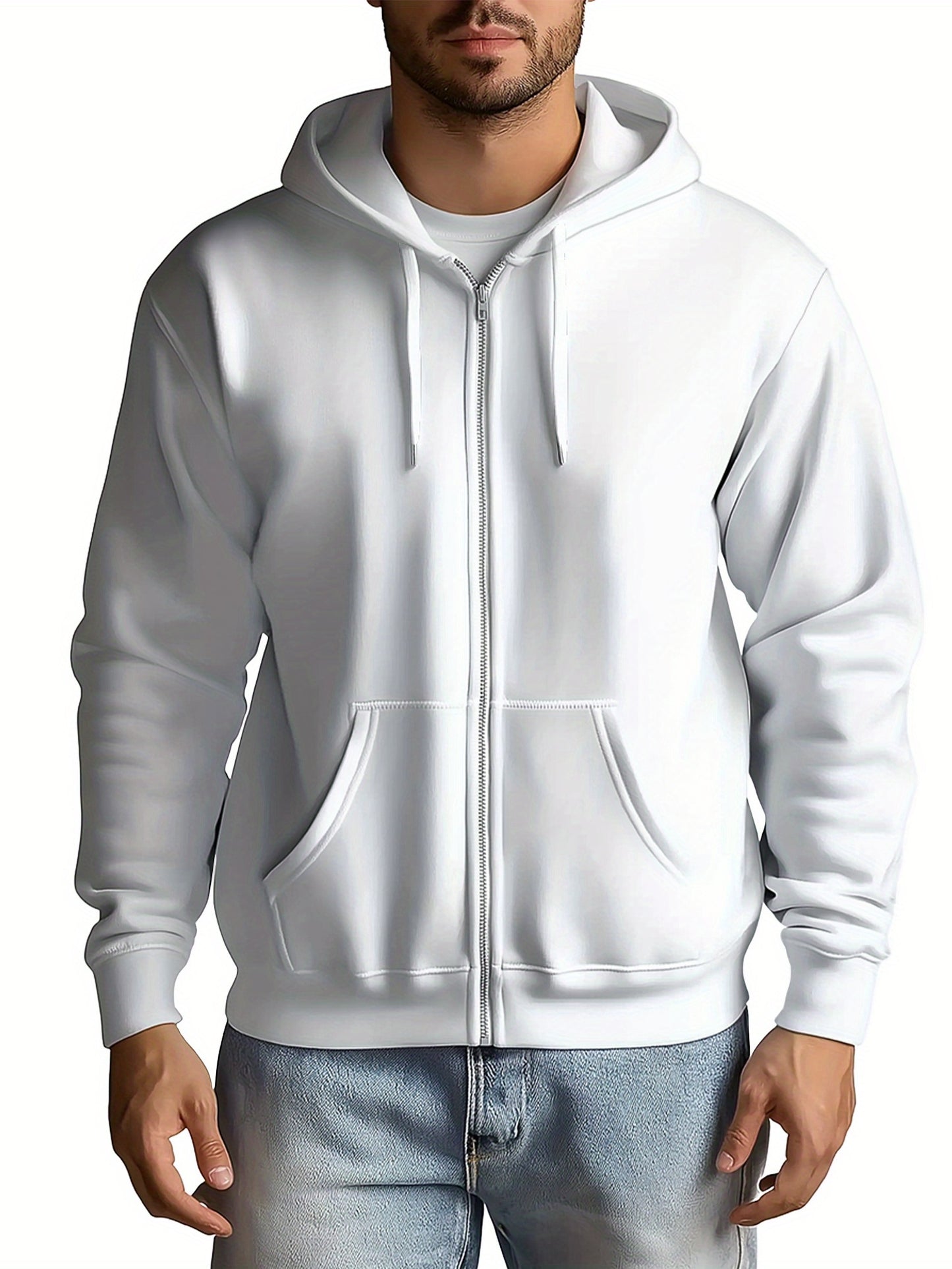 Desi Mens Full Zip Hoodie With Front Pockets Sweatshirt