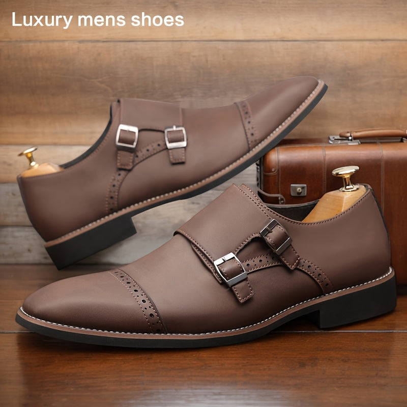 Mens Plus Size Fashion Formal Shoes Square Toe Casual
