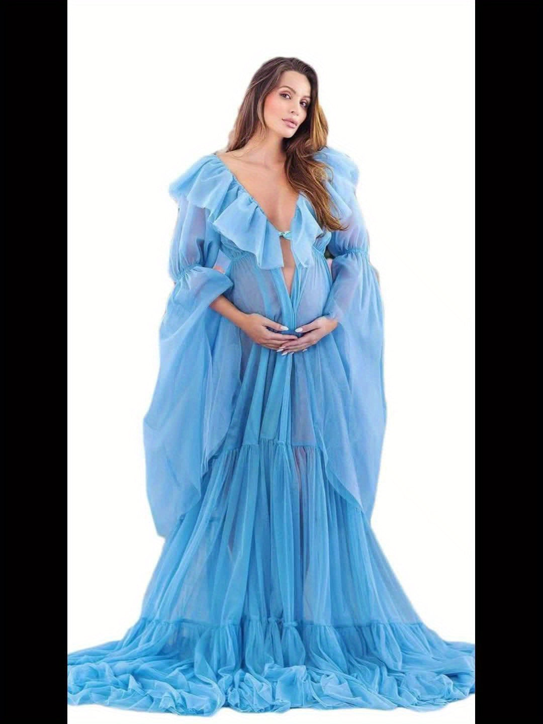 Fluffy Tulle Robe for Women Maternity Bridal Photoshoot