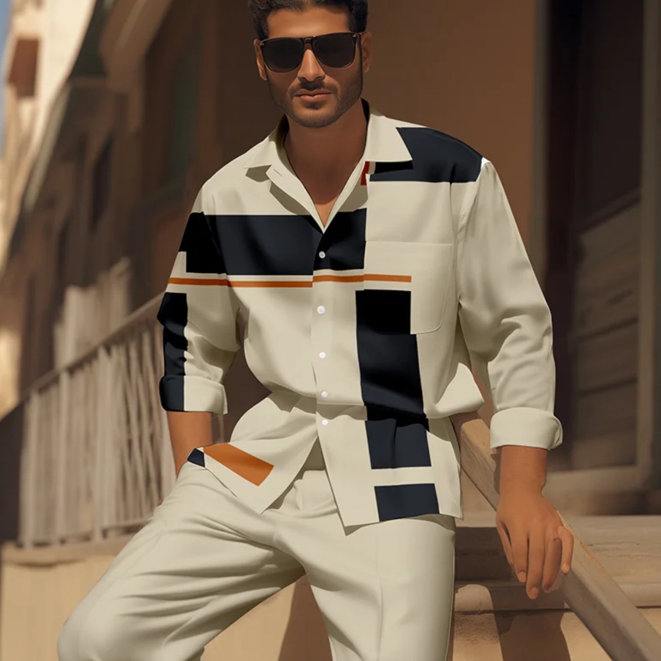 Men's Luxury Soft Fabric Suit Set European Style All Season