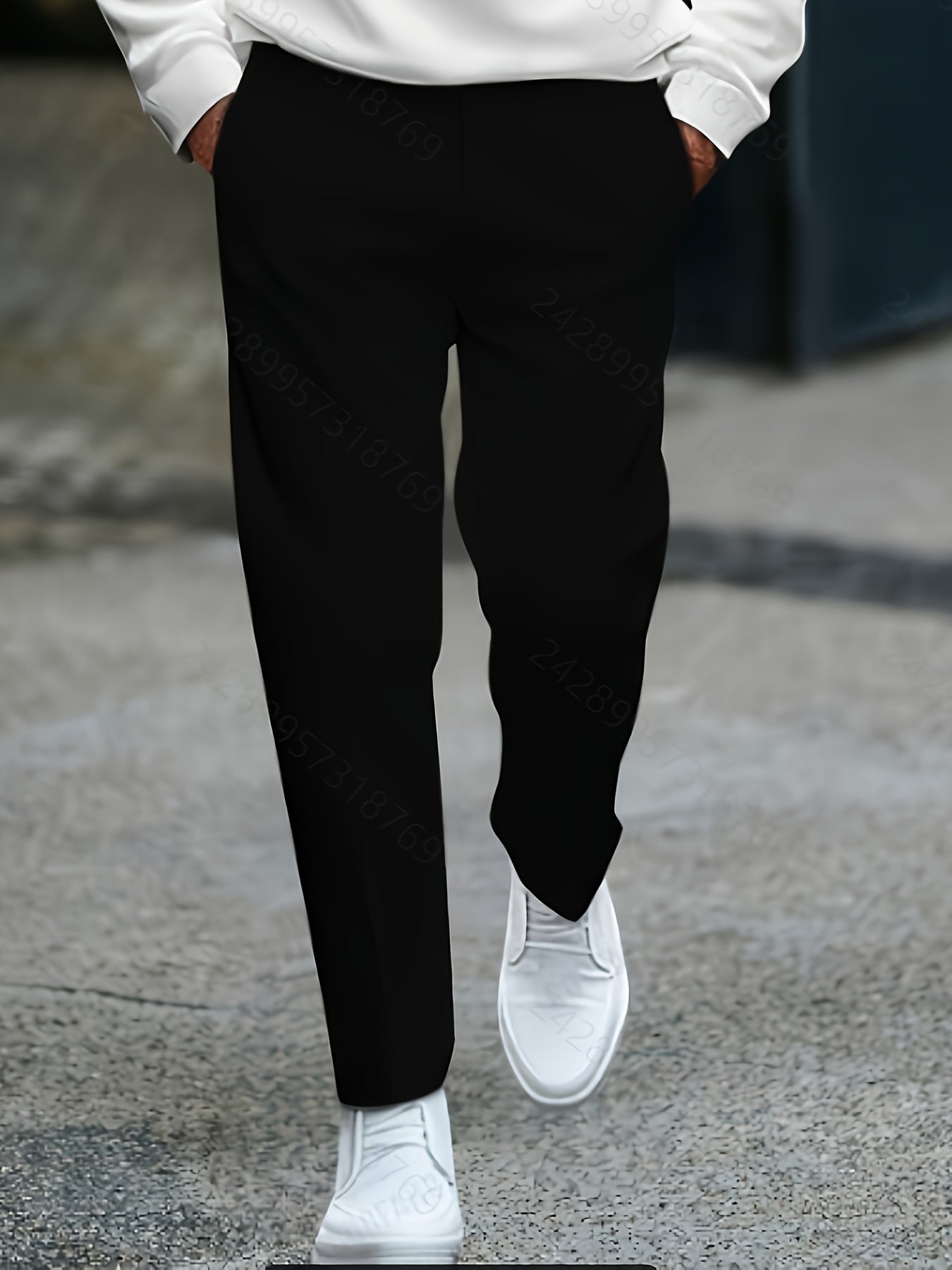 Mens Casual Striped Two Piece Set With Zip Front Jacket