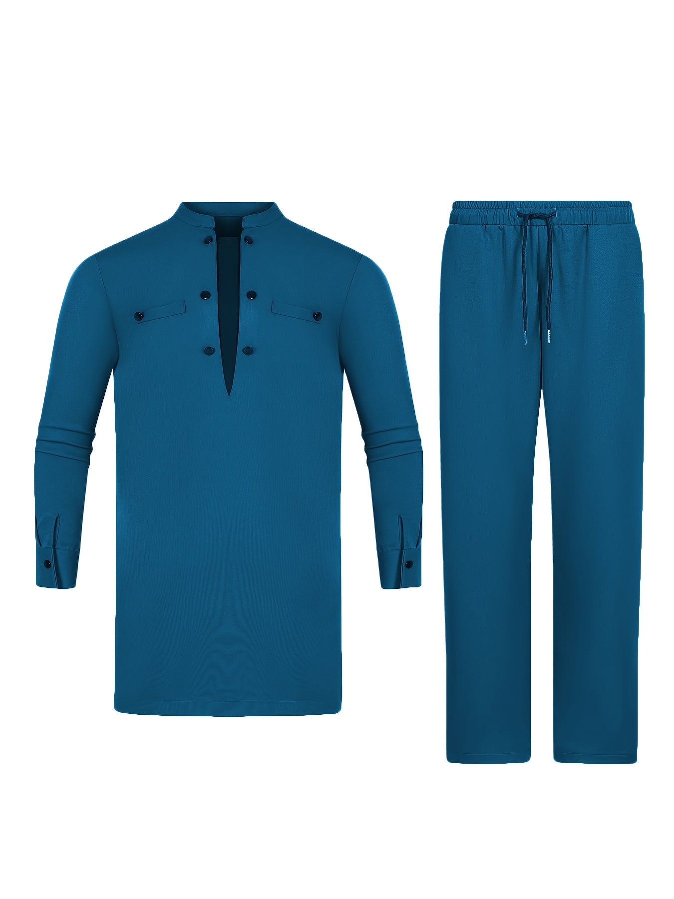 African Mens Midi Top And Loose Pants Suit Set Collection