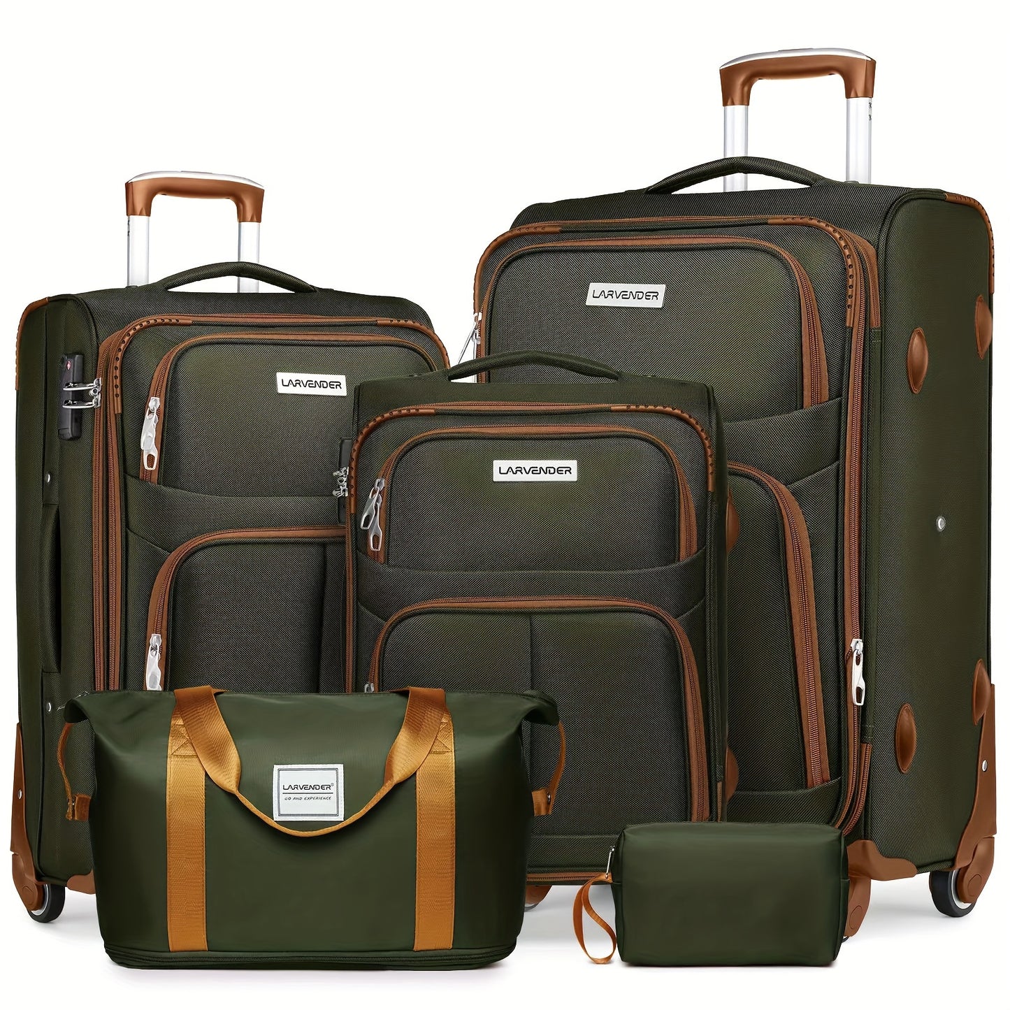 4 Piece Softside Luggage Set With Expandable Spinner Wheels