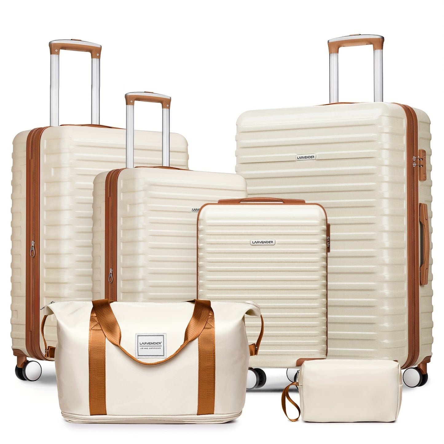 LARVENDER Expandable Hard Shell Luggage Set With TSA Lock