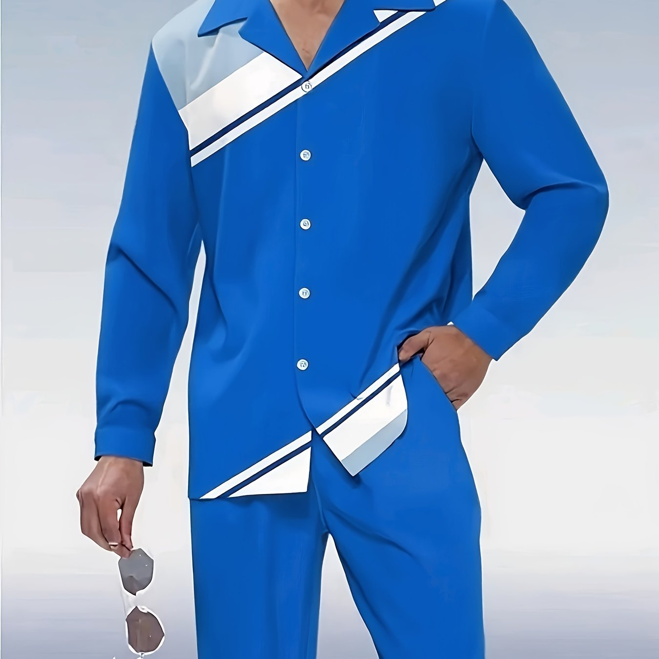Halloween 2 Piece Men Long Sleeve Shirt And Trousers Set Outfit