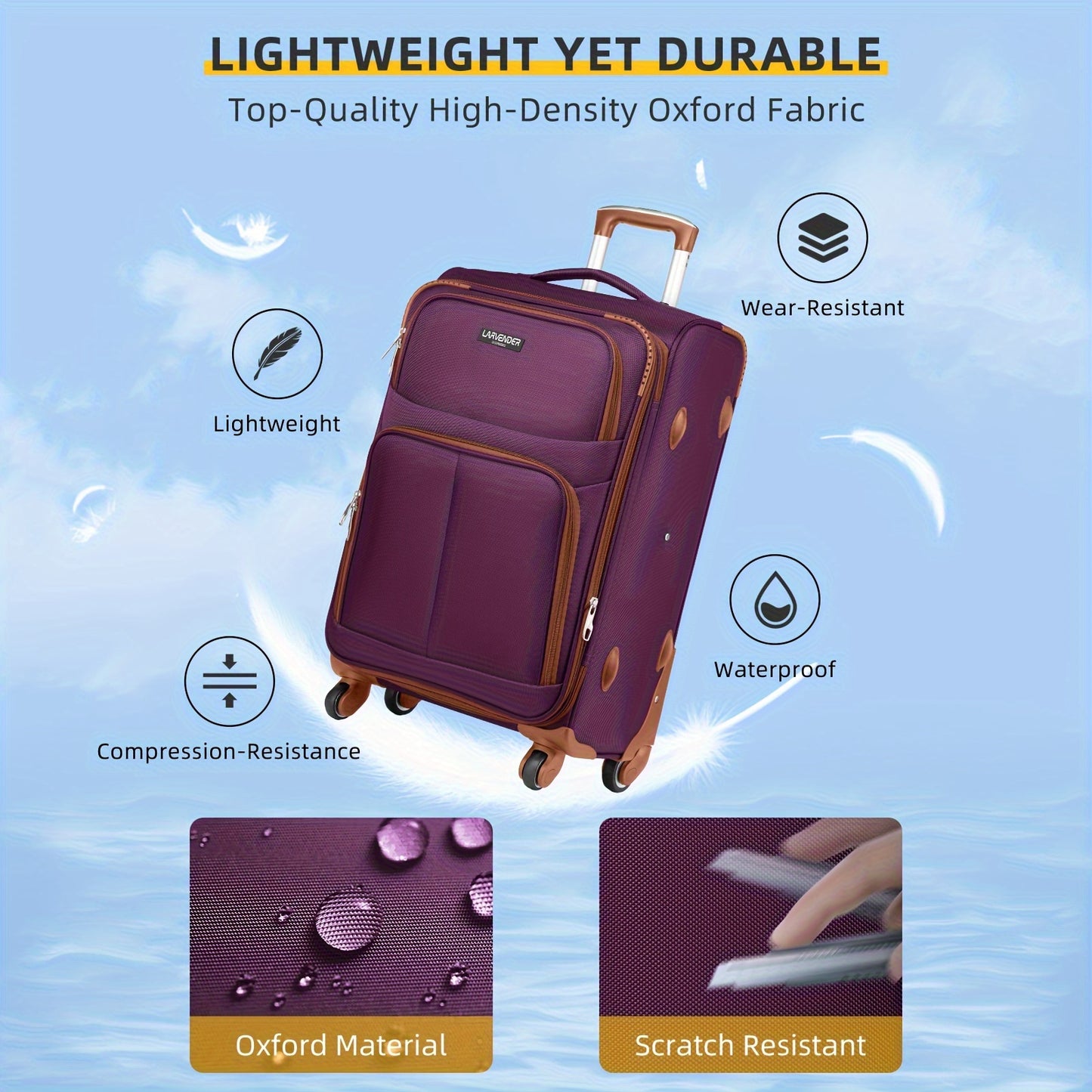 4 Piece Softside Luggage Set With Expandable Spinner Wheels
