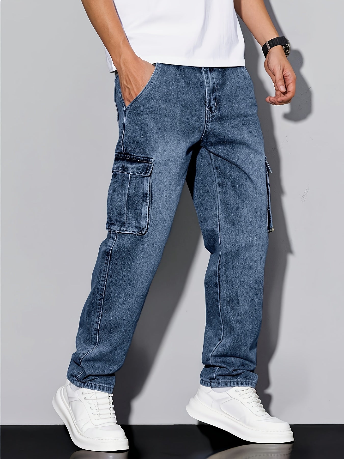 HME Men's Heavy-Duty Work Pants Denim With Utility Pockets