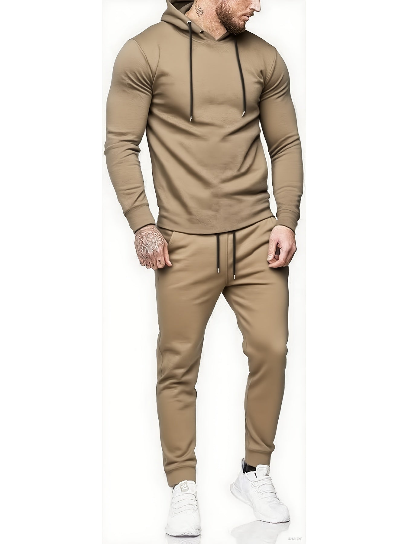 Men's Two Piece Sweatsuit Set Hooded Jogger Tracksuit