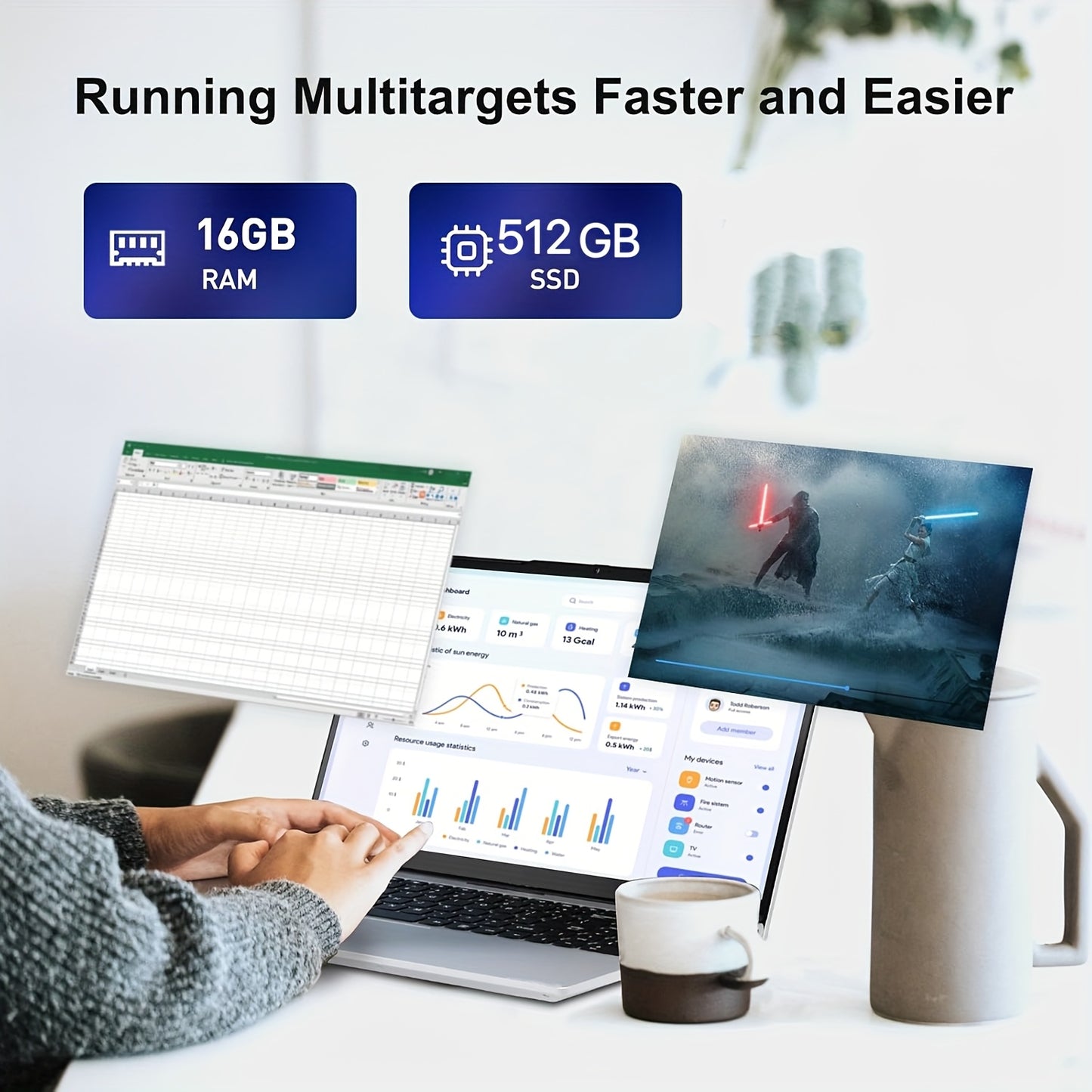 Lightweight Celeron Laptop With 12GB RAM And 512GB SSD