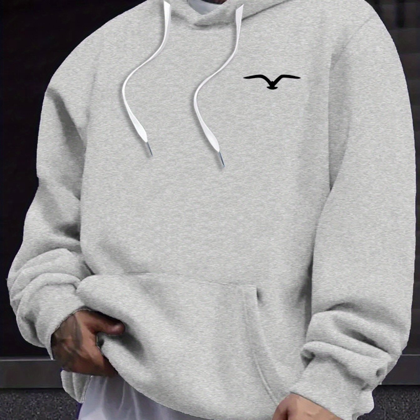 Idea Mens Heavyweight Hooded Sweatshirt Drawstring Hood