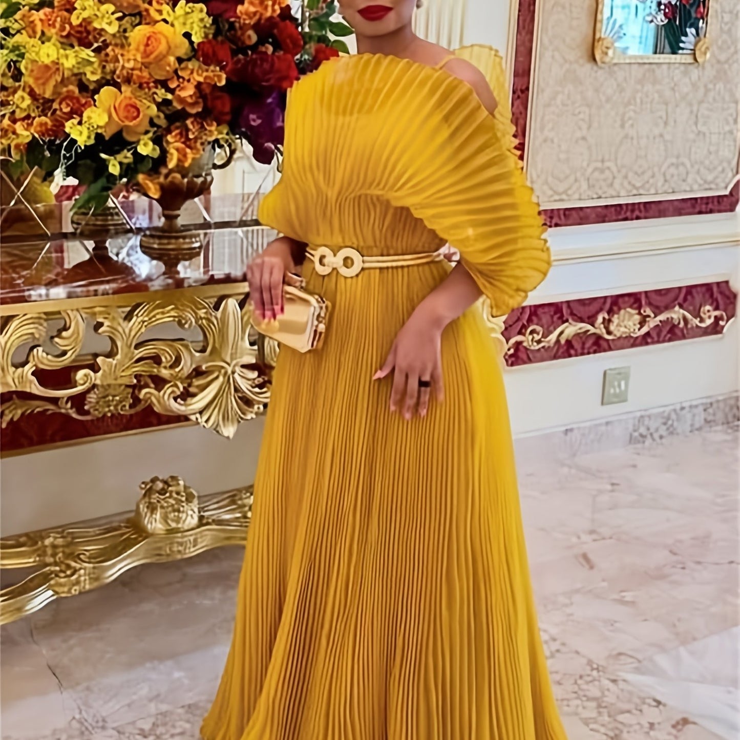 Pleated Maxi Dress Formal Mesh Naija Styles And Fashion