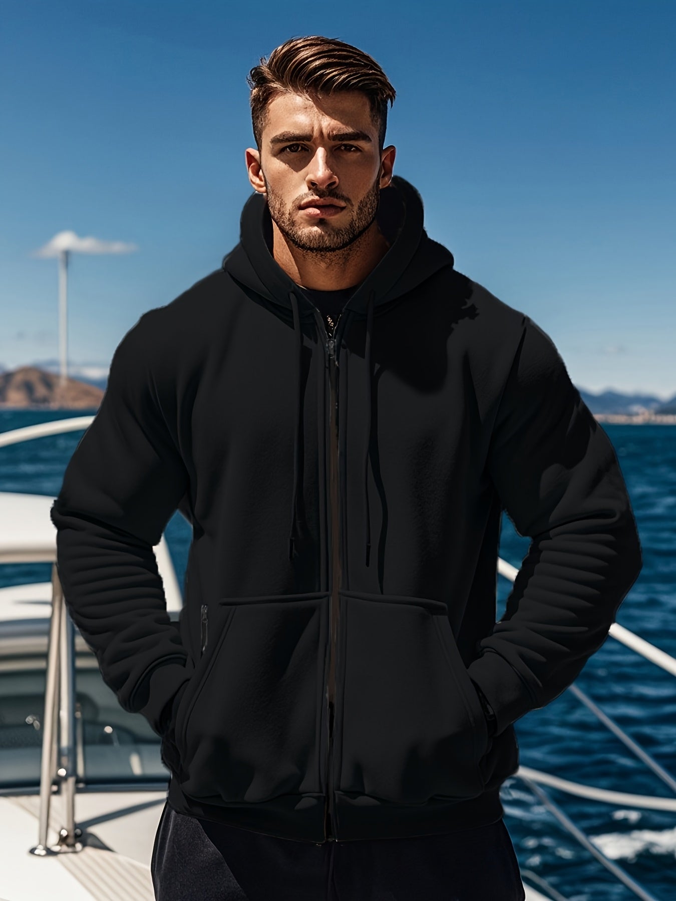 Mens Zipper Hoodie Casual Sports Jacket For Spring Autumn