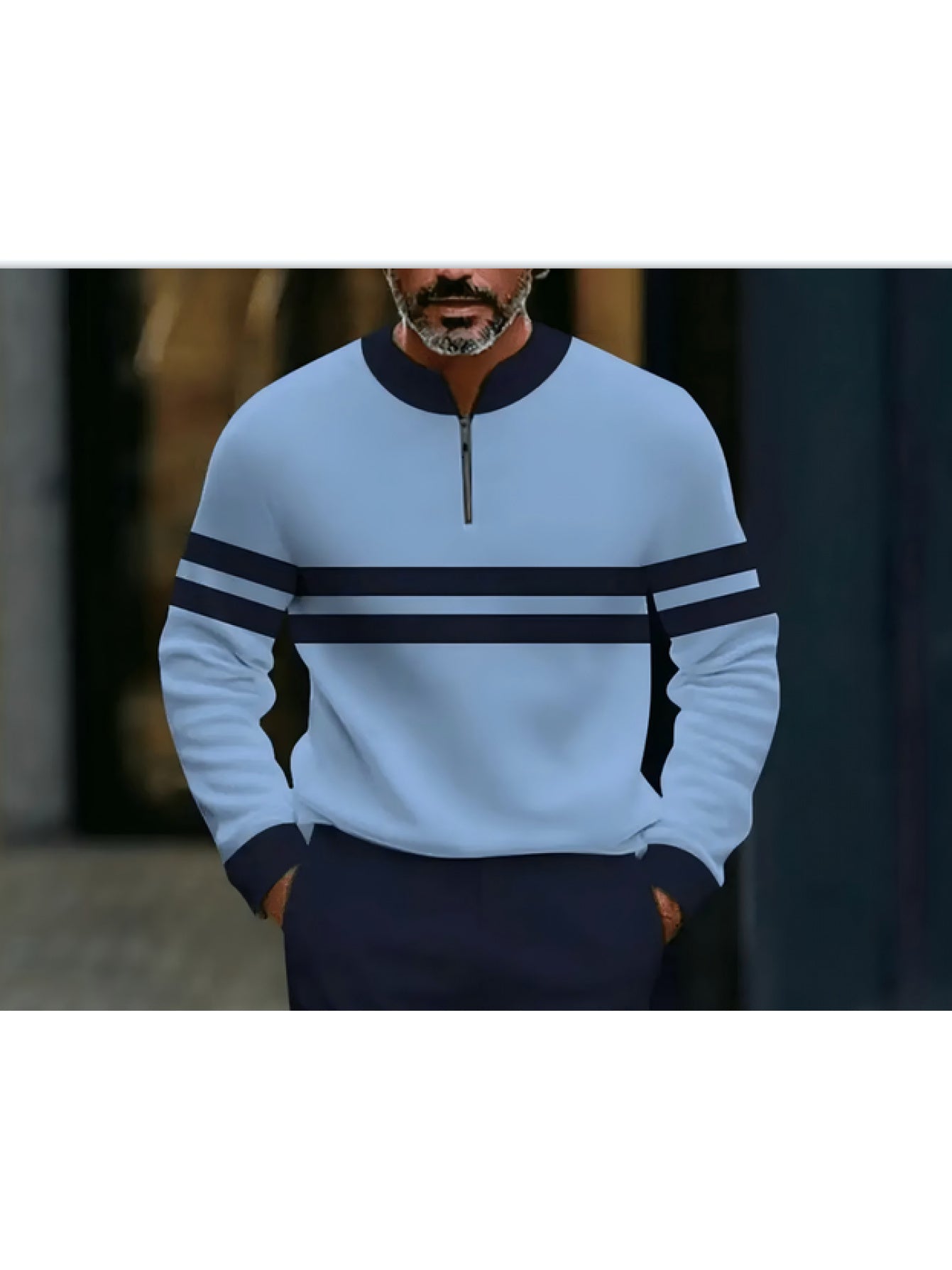 Men's Oversized Track Suit Set Polyester Zip Jacket Pants