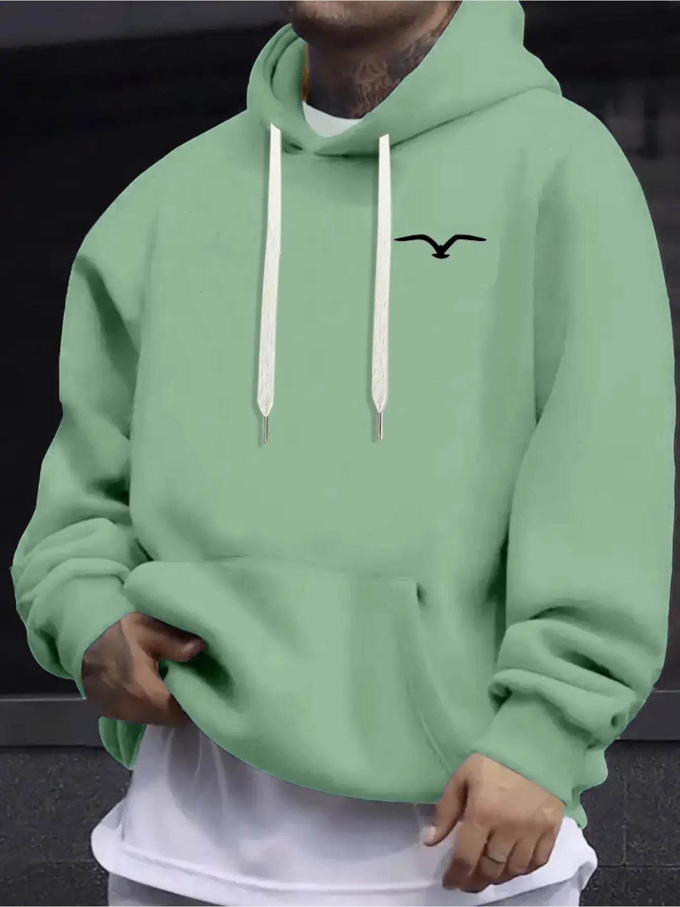 Idea Mens Heavyweight Hooded Sweatshirt Drawstring Hood