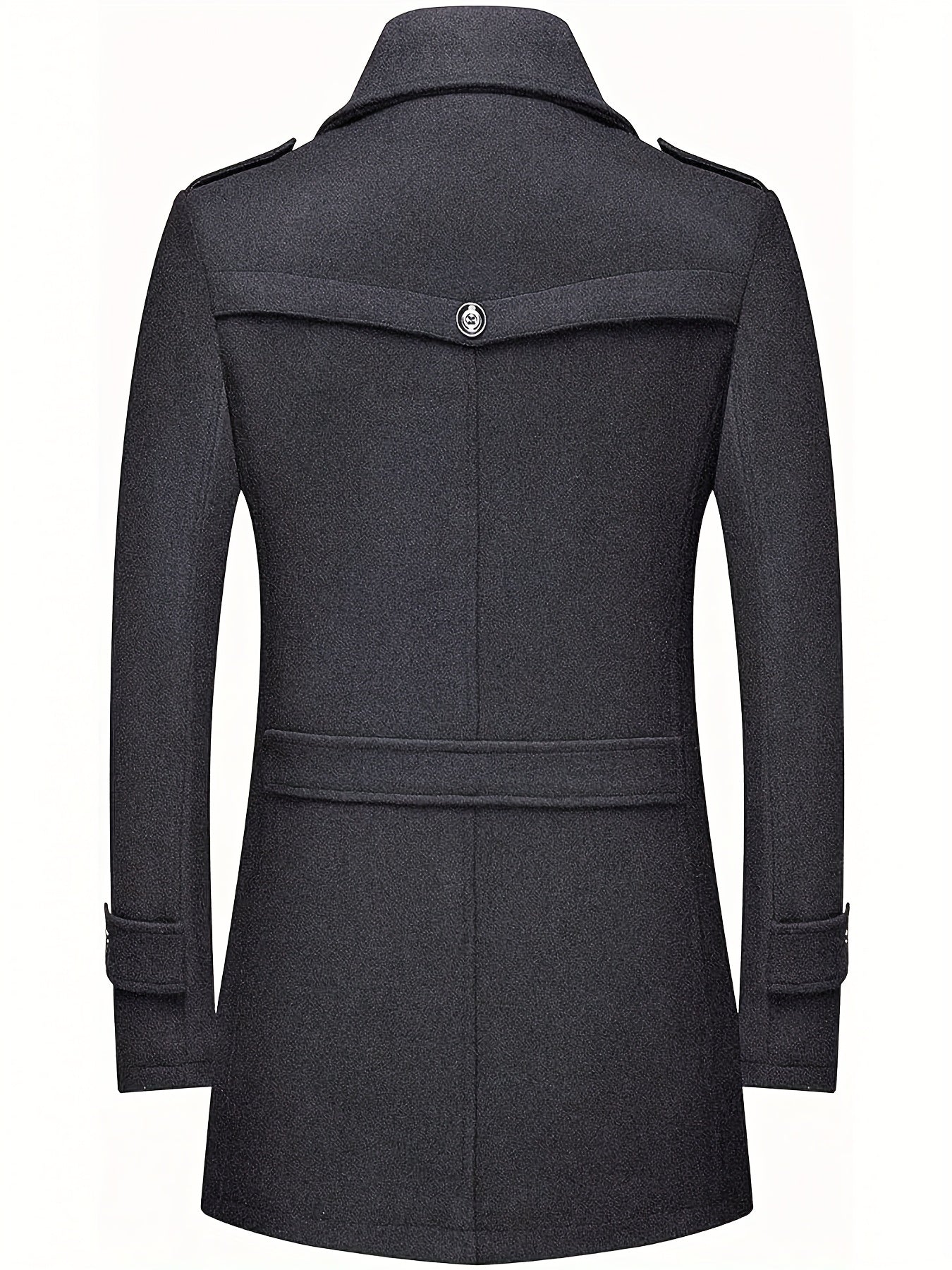 MSOPCCA Mens Velvet Blend Coat Trench With Detachable Scarf