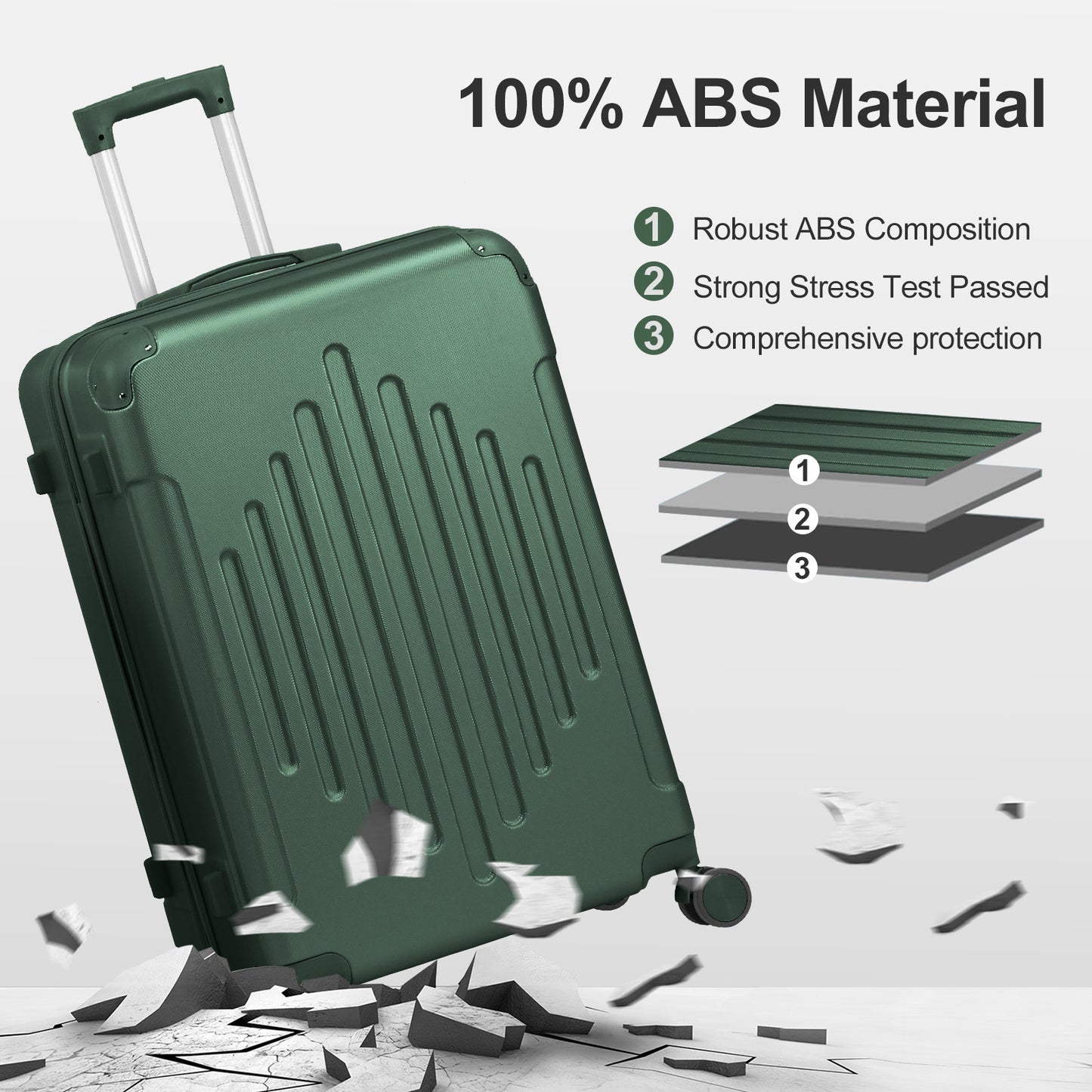 AUTOFOREVER ABS Carry On Luggage With TSA Lock And Wheels