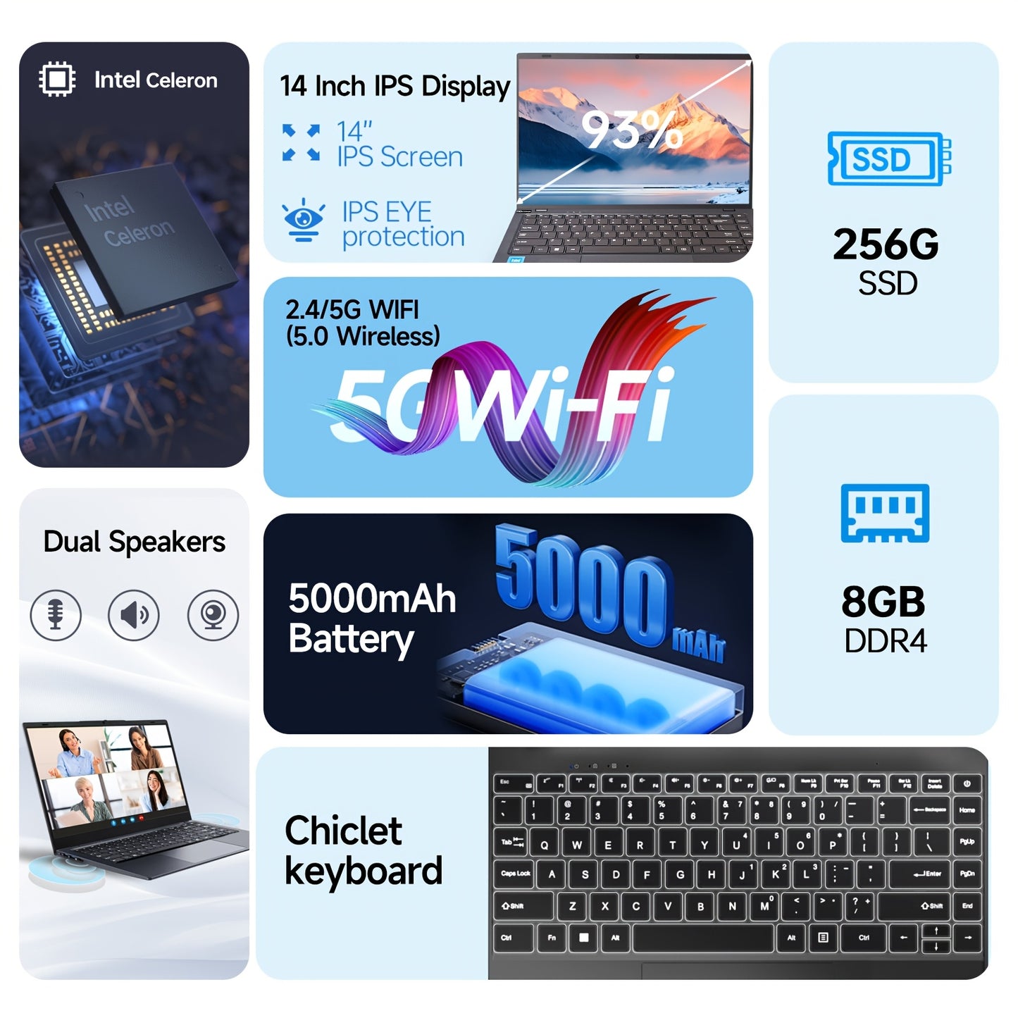 All Nations Emporium Intel N4000 Laptop 8GB 256GB Battery
